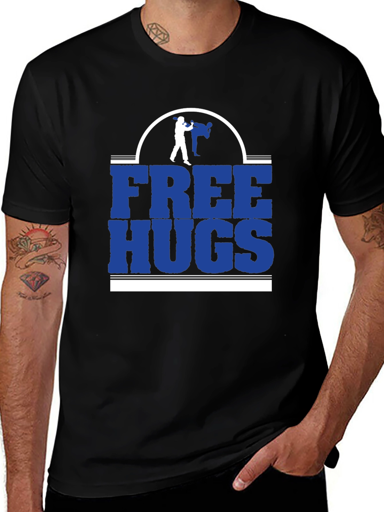Free Hugs Martial Arts Graphic Tee