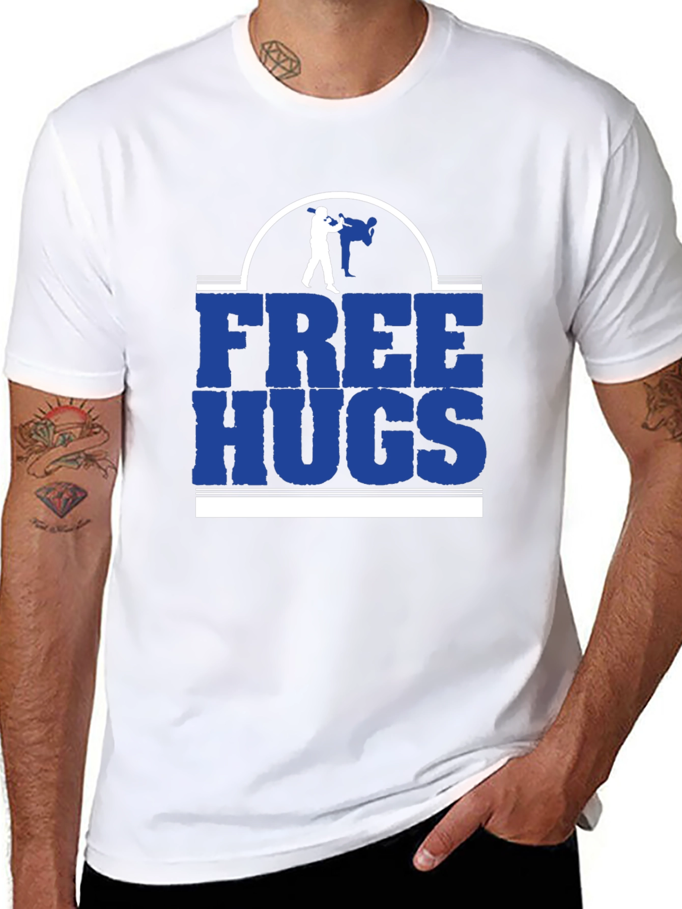 Free Hugs Martial Arts Graphic Tee