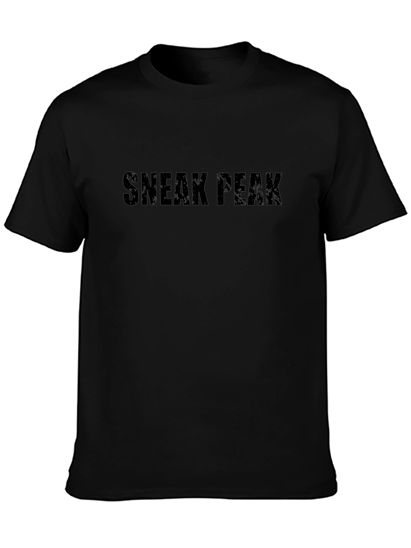 Sneak Peek Black Cotton Casual T-Shirt