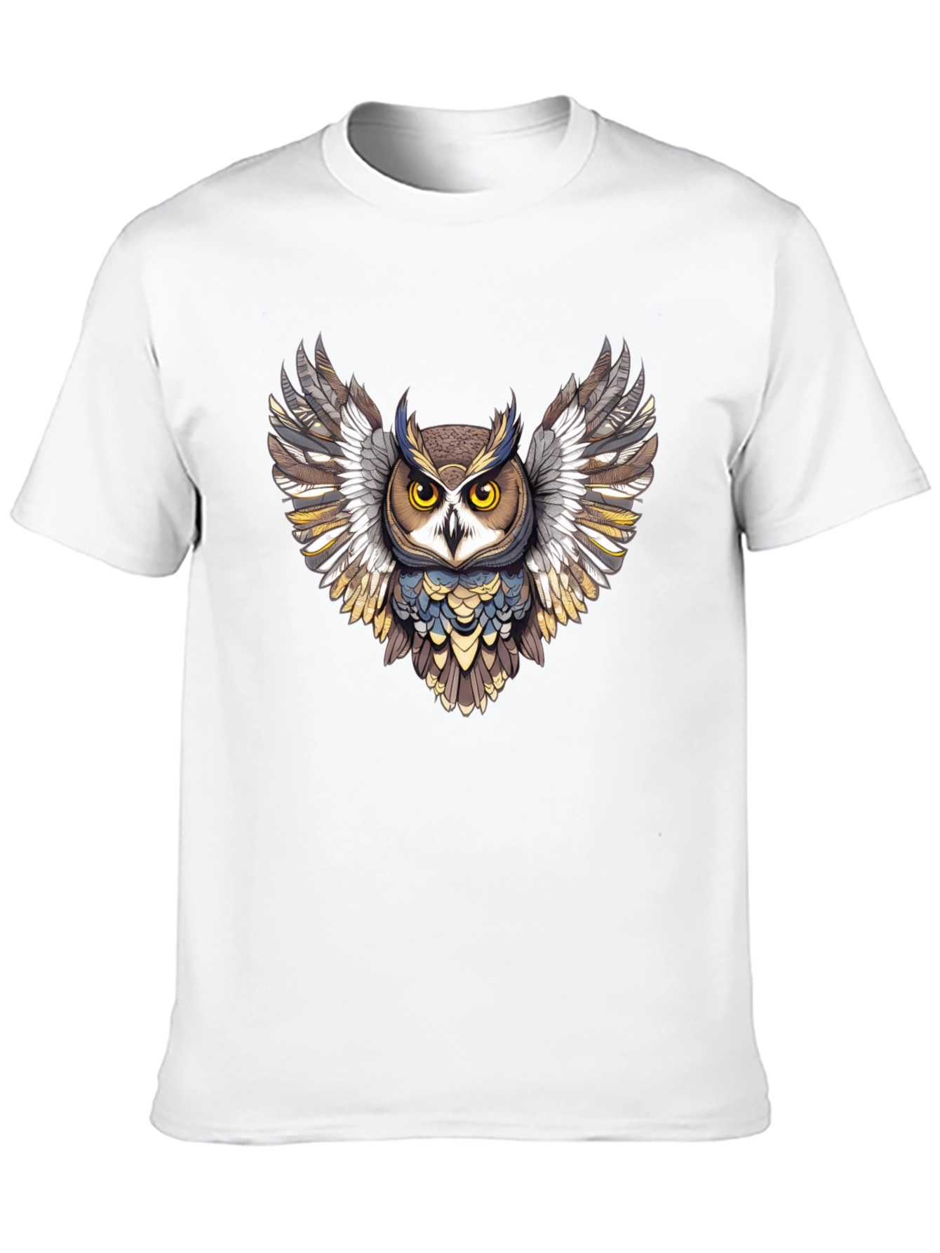 Owl Graphic Print Mens Black T-Shirt