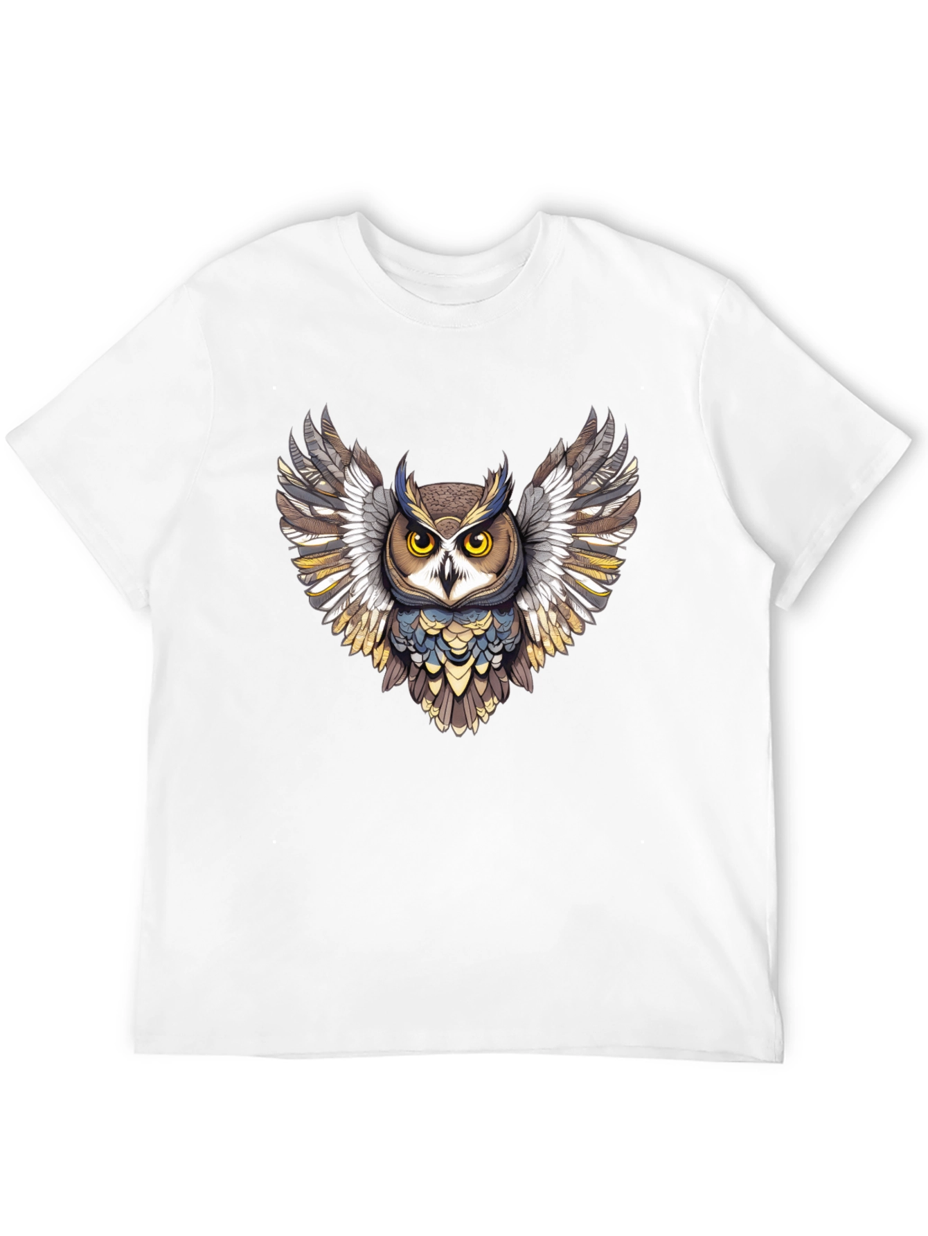 Owl Graphic Print Mens Black T-Shirt