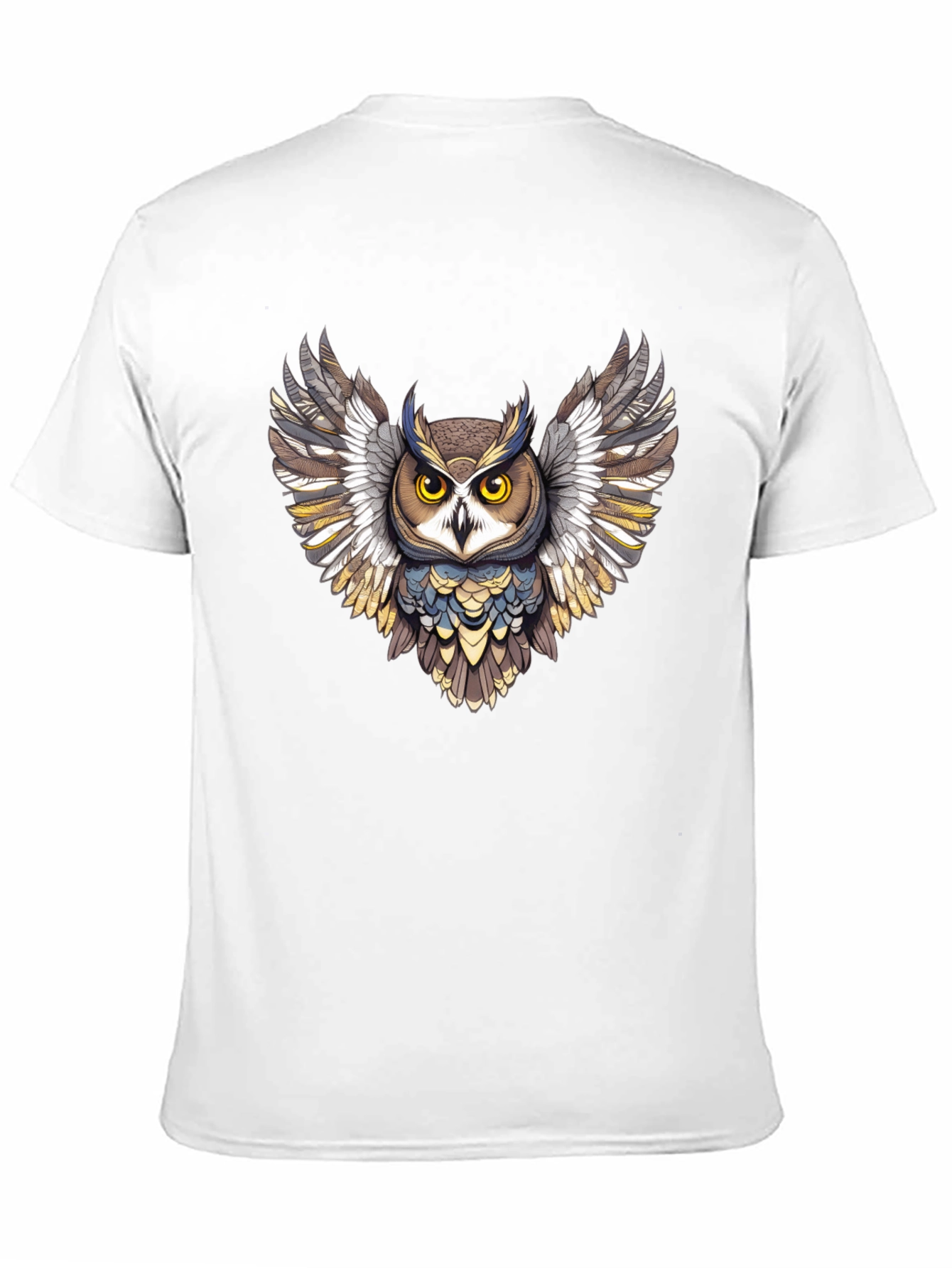 Owl Graphic Print Mens Black T-Shirt