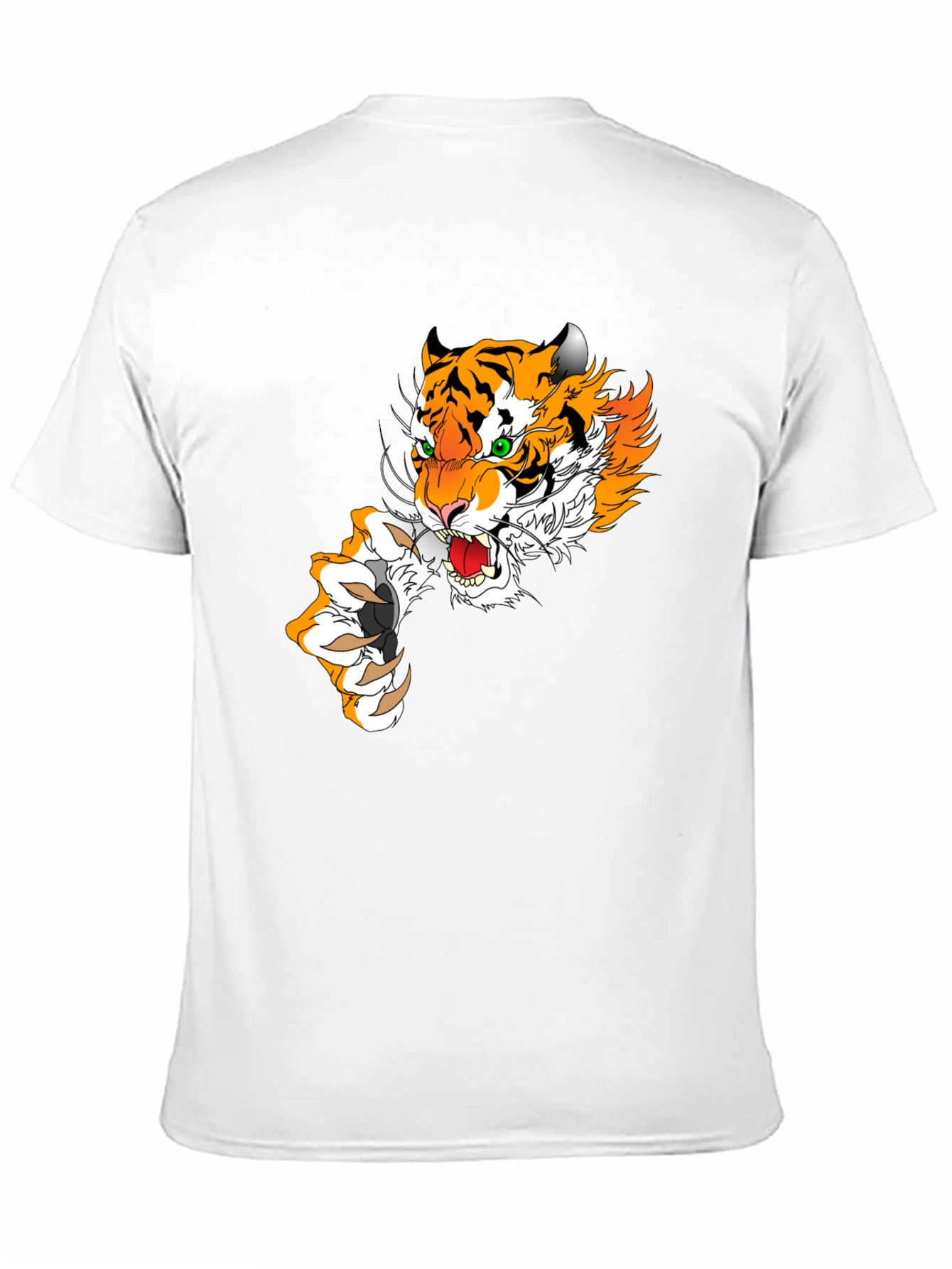Tiger Graphic Print Mens T-Shirt - Black
