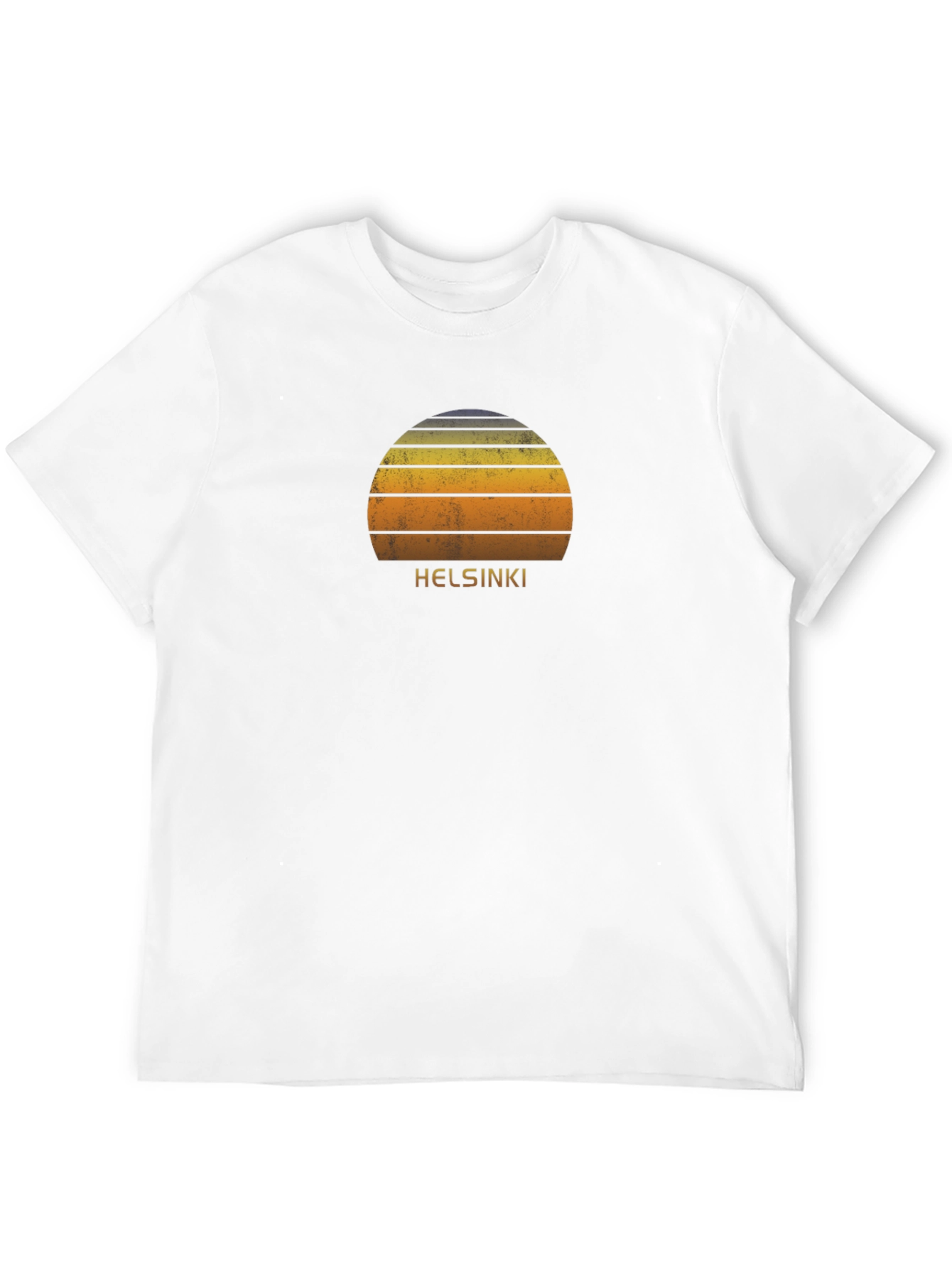 Retro Helsinki Sunset Graphic T-Shirt - Black