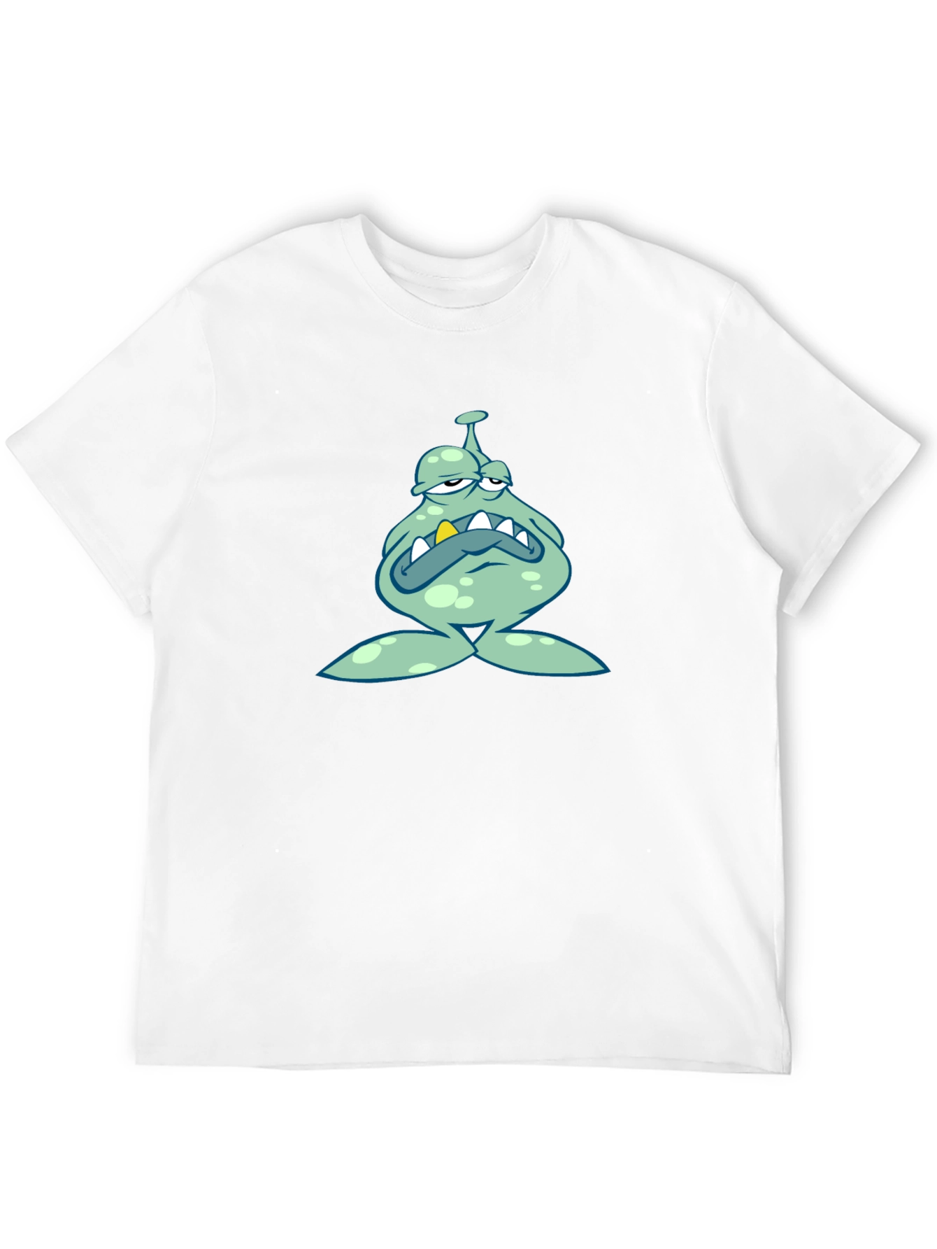 Grumpy Cartoon Monster Graphic Black T-Shirt