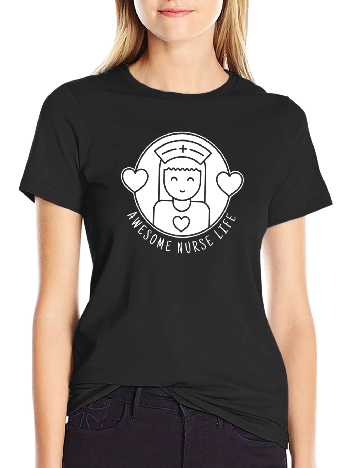 Awesome Nurse Life Black T-Shirt