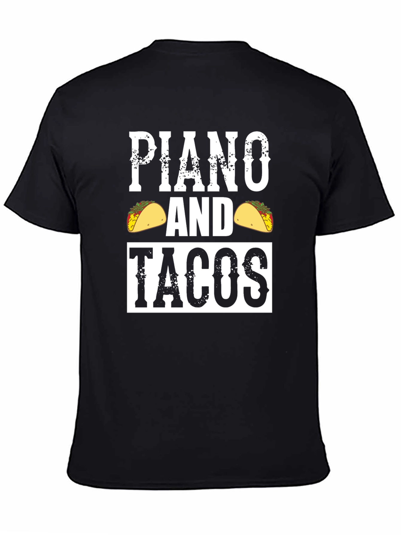 Piano and Tacos Graphic Tee - Novelty Mens T-Shirt