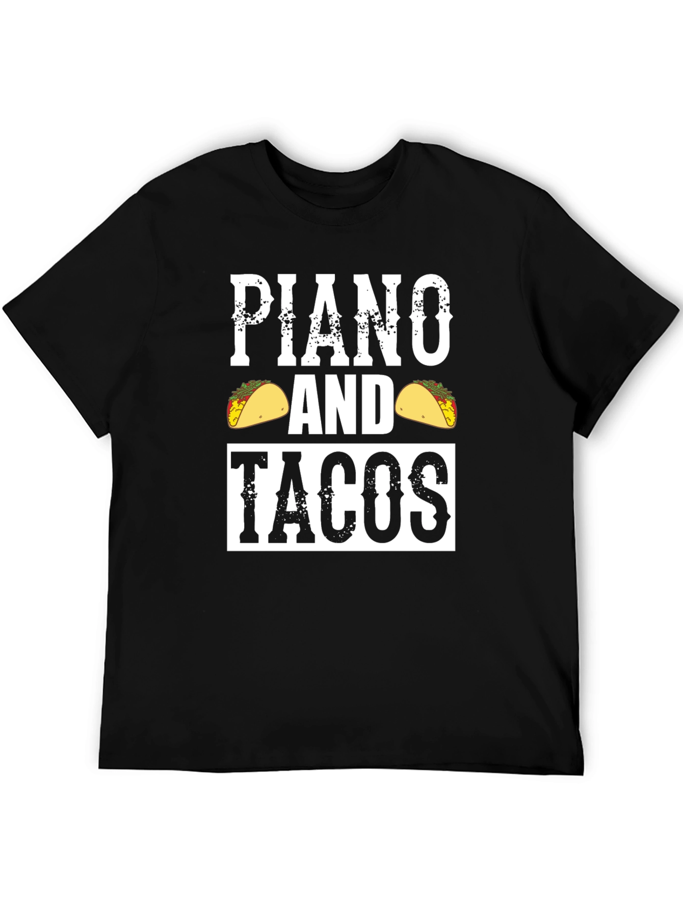 Piano and Tacos Graphic Tee - Novelty Mens T-Shirt