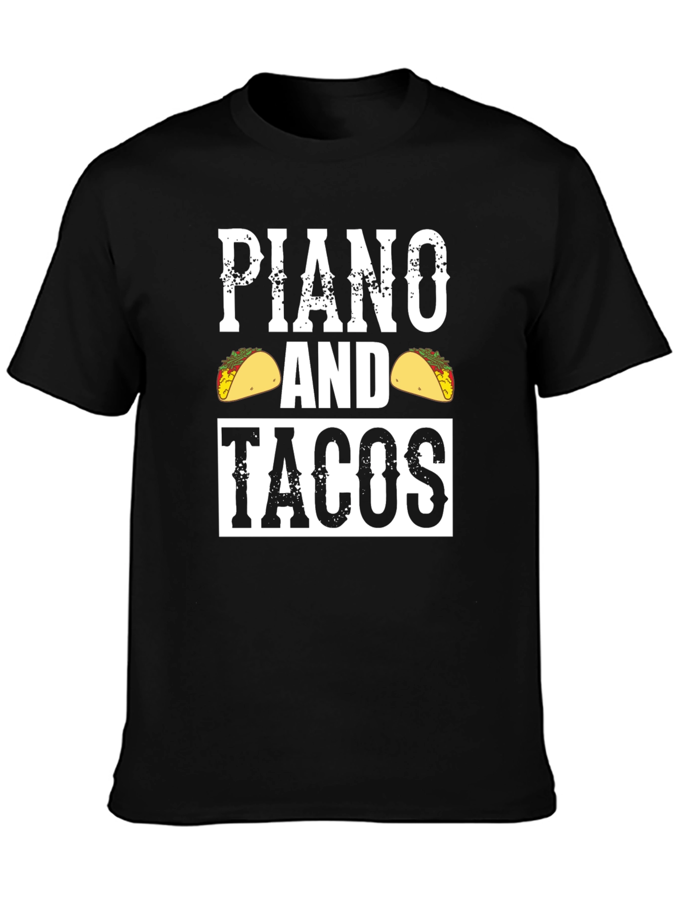 Piano and Tacos Graphic Tee - Novelty Mens T-Shirt