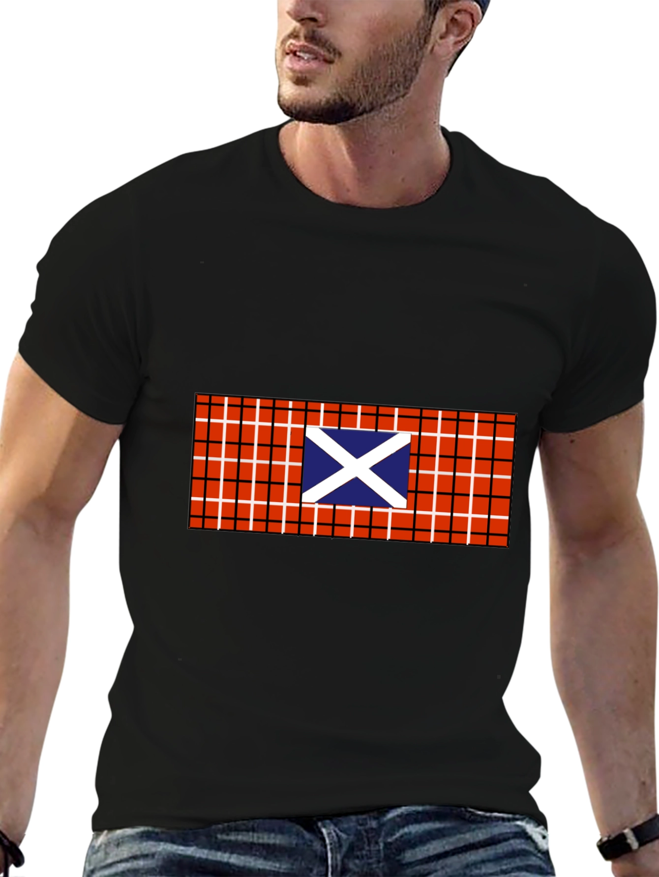 Scottish Flag Plaid Graphic T-Shirt