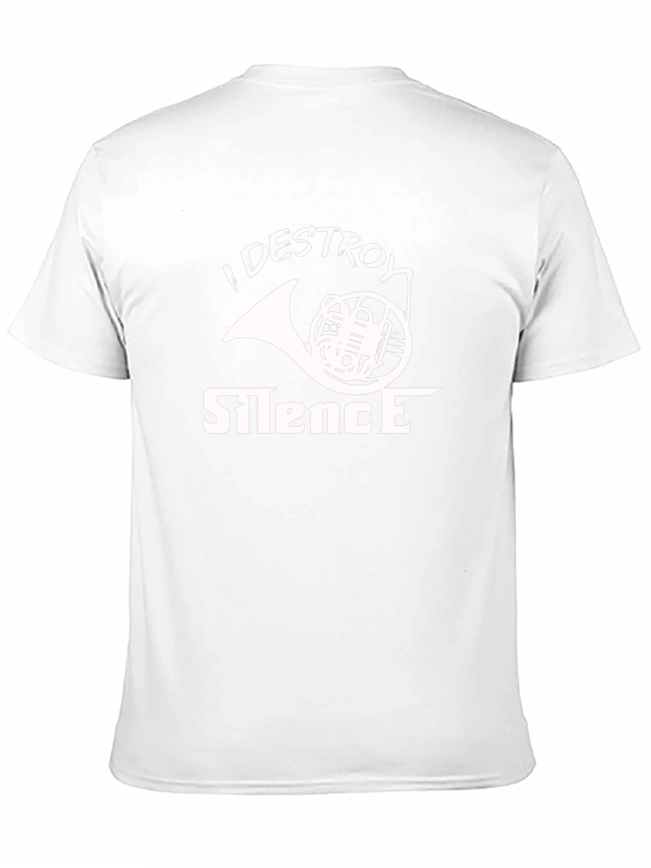 I Destroy Silence French Horn Black Graphic T-Shirt