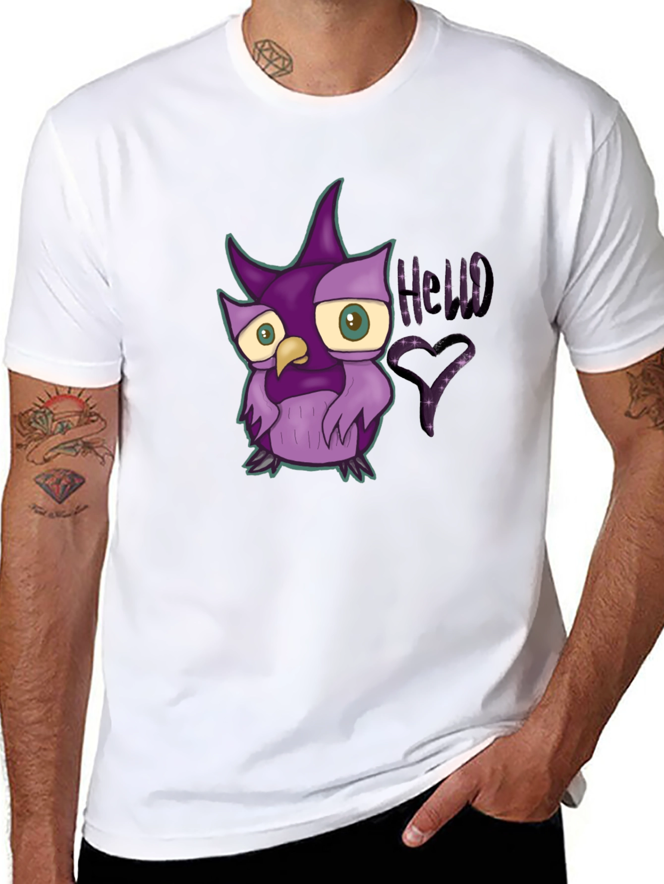 Cute Cartoon Owl Graphic T-Shirt