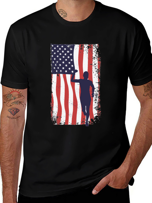American Flag Runner Graphic Tee