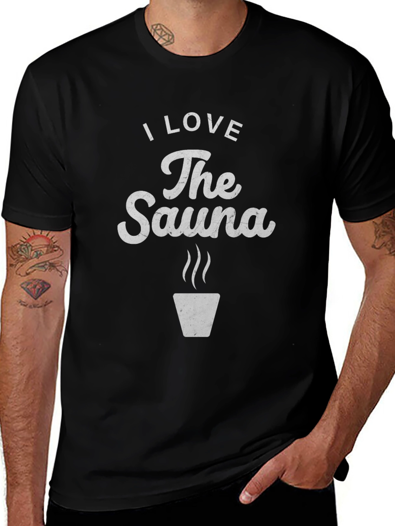I Love The Sauna Black T-Shirt