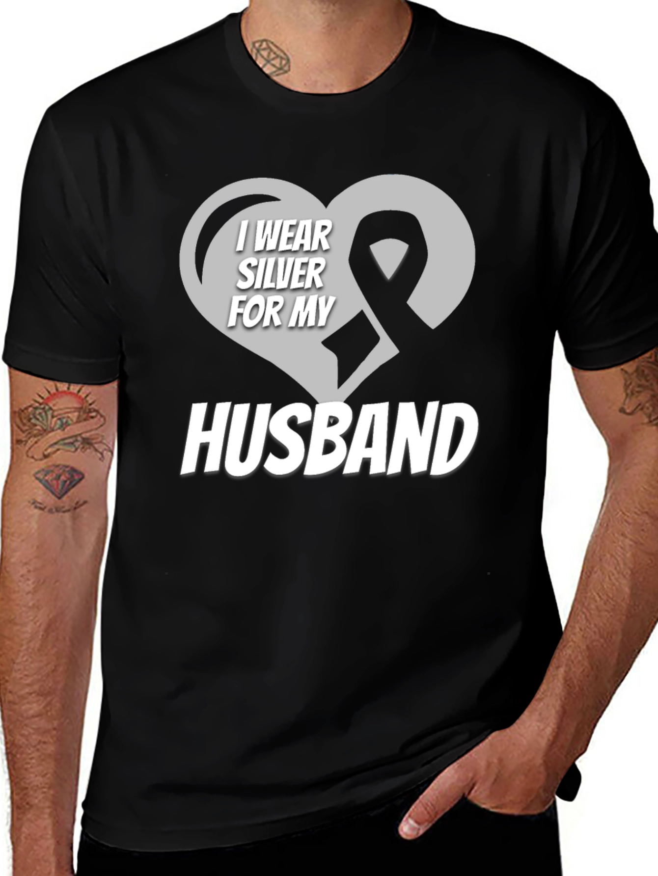 I Wear Silver for My Husband T-Shirt