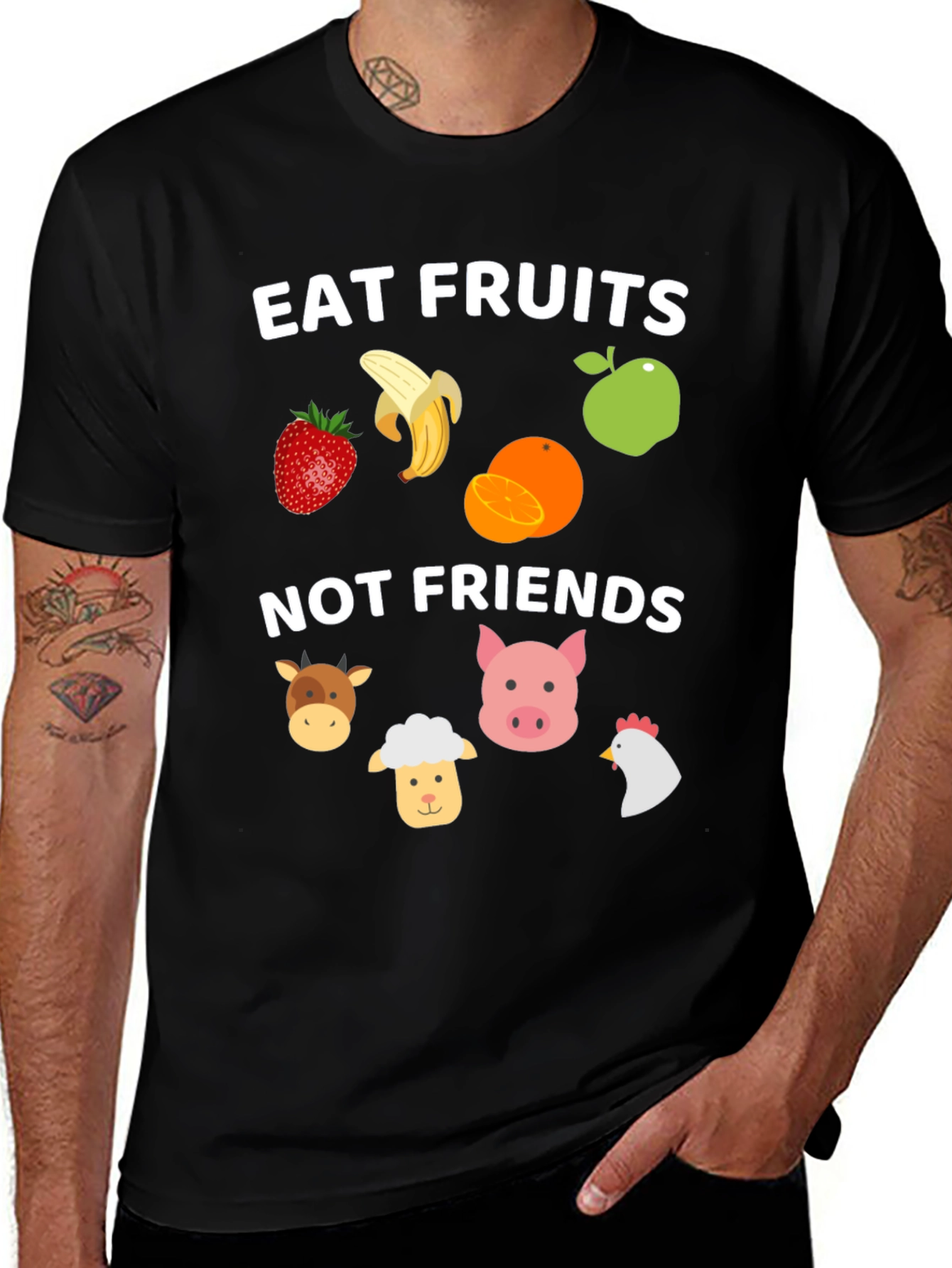 Eat Fruits Not Friends Vegan T-Shirt