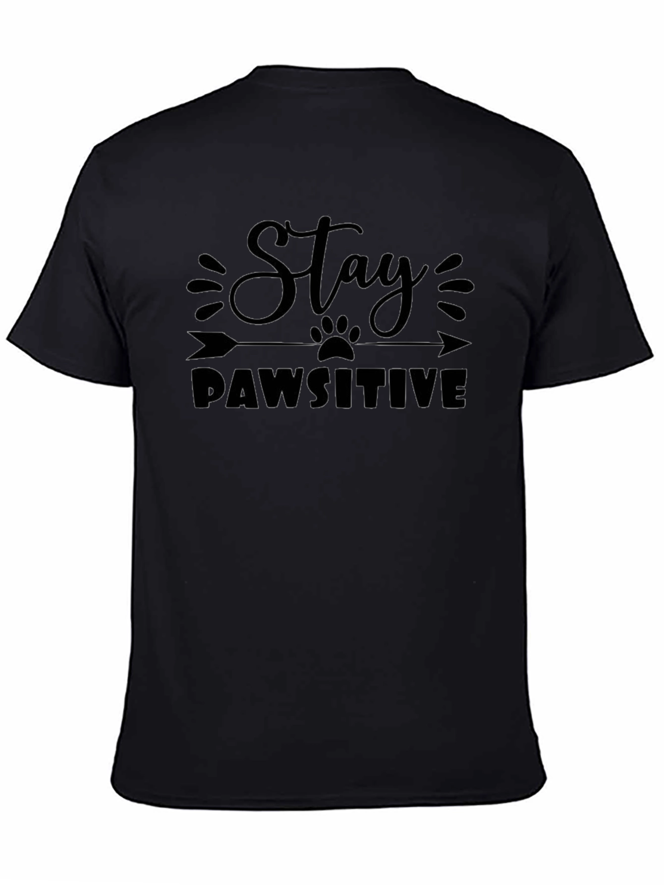 Stay Pawsitive Black Graphic Tee