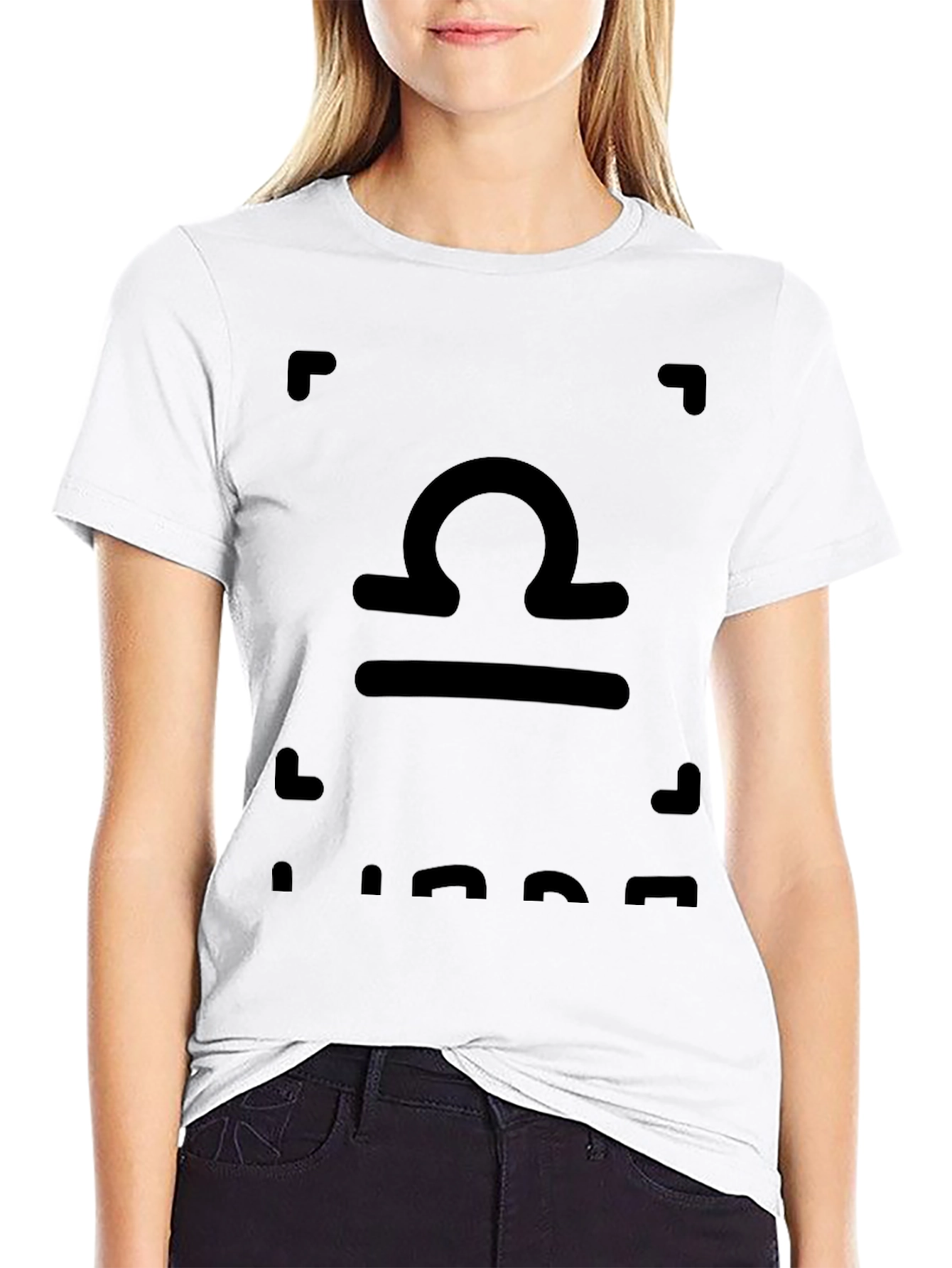 Libra Zodiac Sign Black T-Shirt