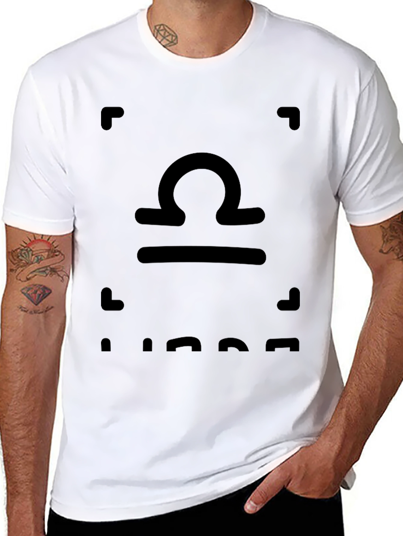 Libra Zodiac Sign Black T-Shirt
