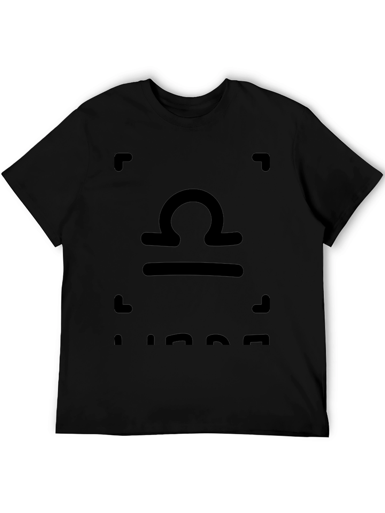 Libra Zodiac Sign Black T-Shirt