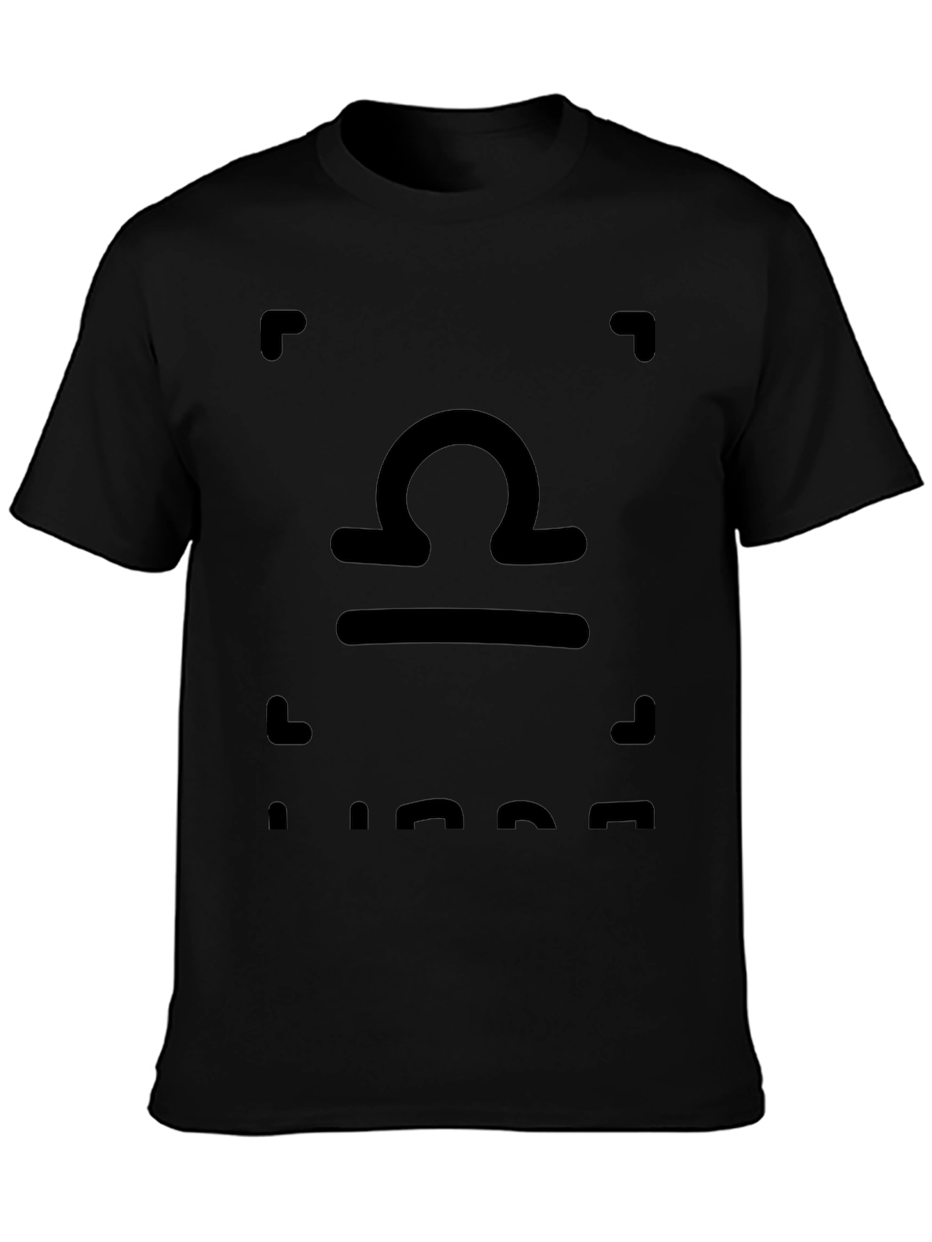 Libra Zodiac Sign Black T-Shirt