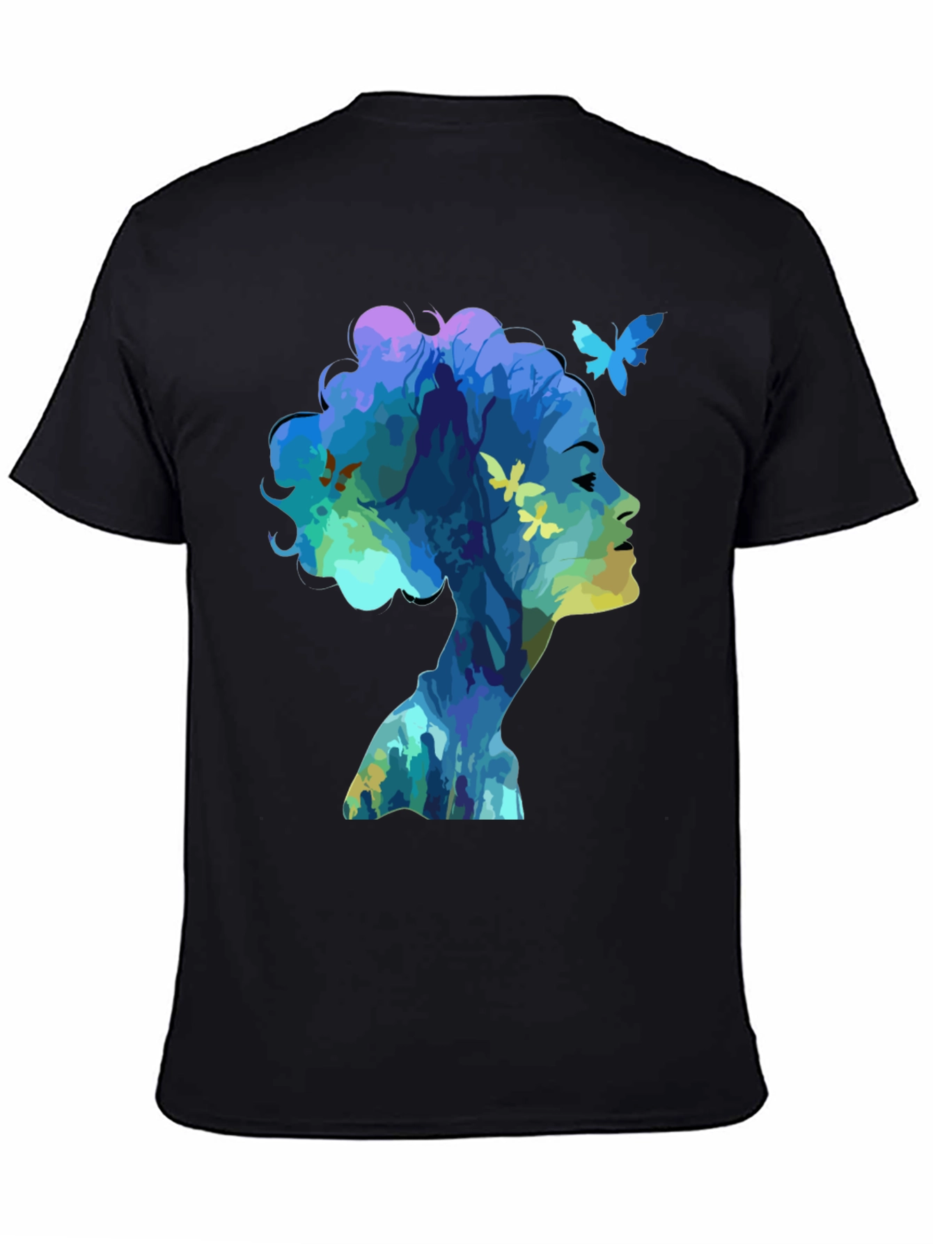 Artistic Silhouette Butterfly Graphic T-Shirt