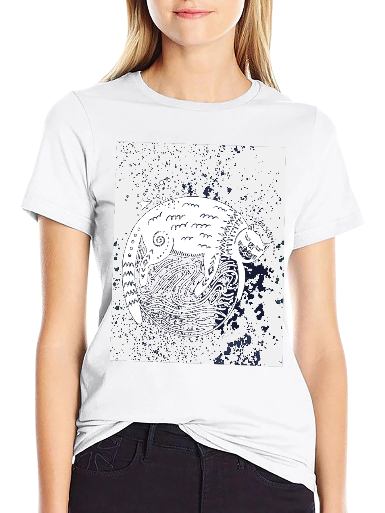 Yin Yang Cat T-Shirt - Unique Graphic Tee