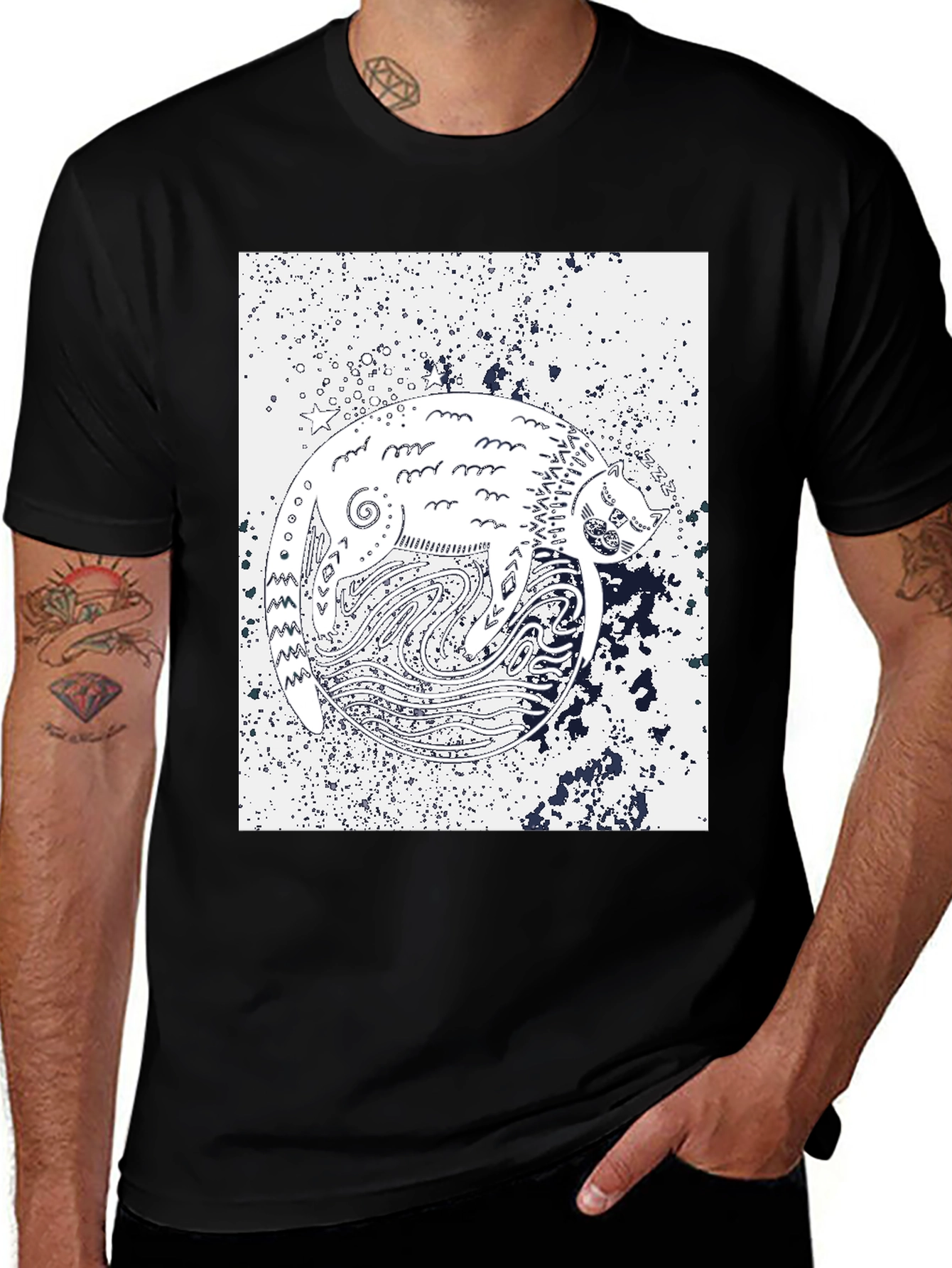 Yin Yang Cat T-Shirt - Unique Graphic Tee