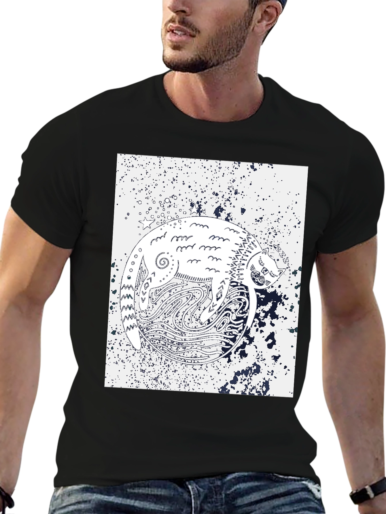 Yin Yang Cat T-Shirt - Unique Graphic Tee
