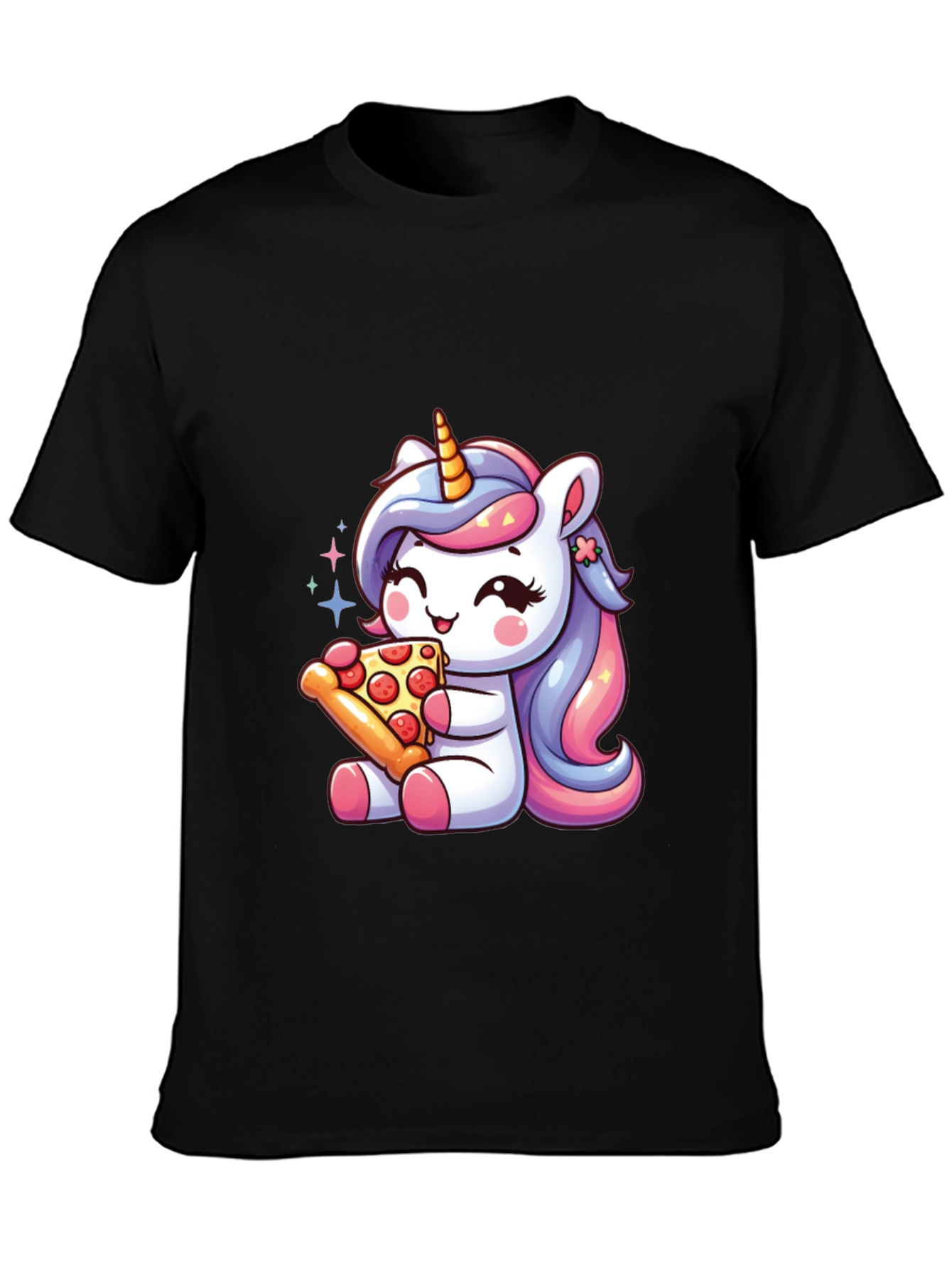 Unicorn Pizza Black T-Shirt