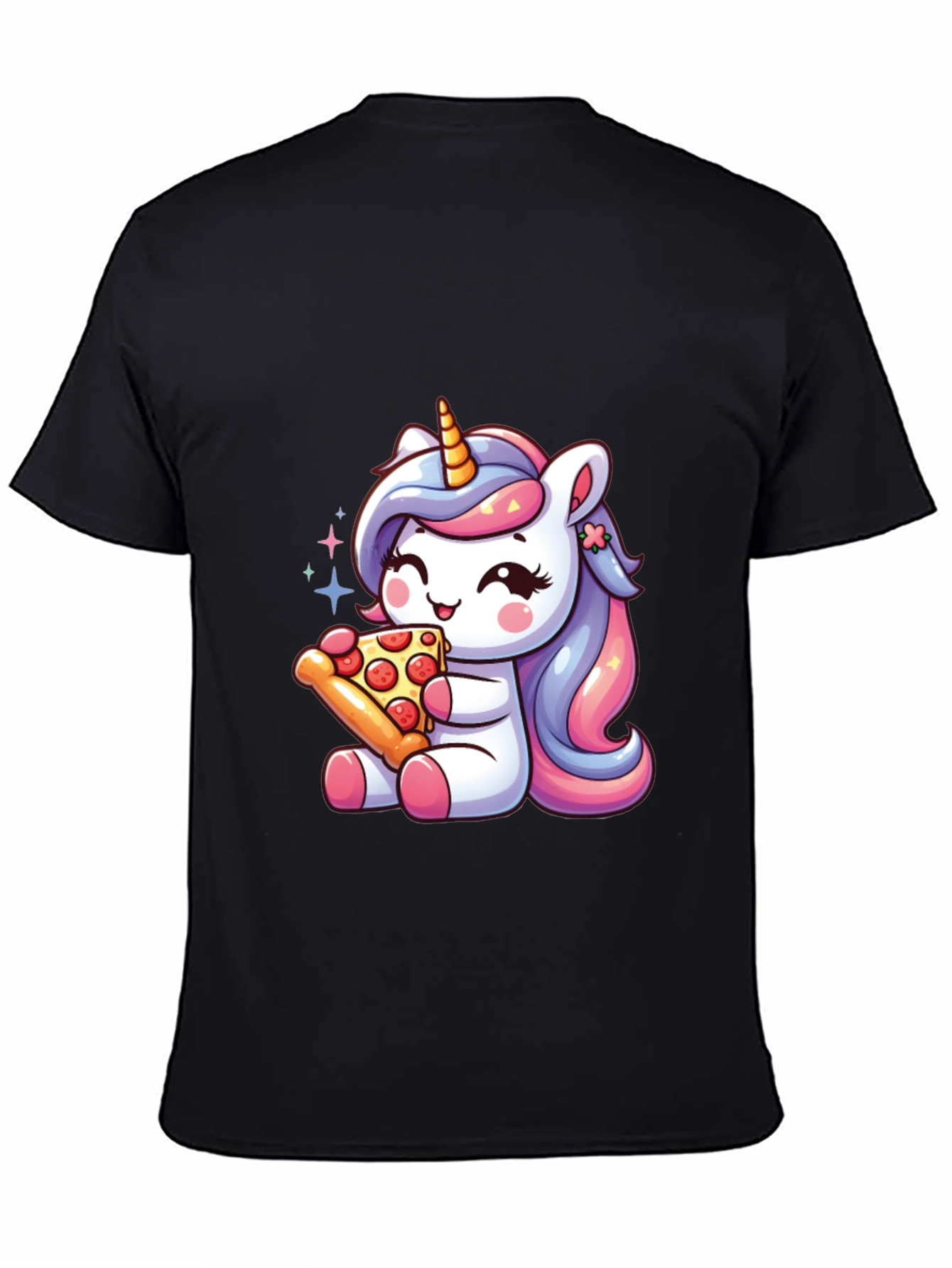 Unicorn Pizza Black T-Shirt