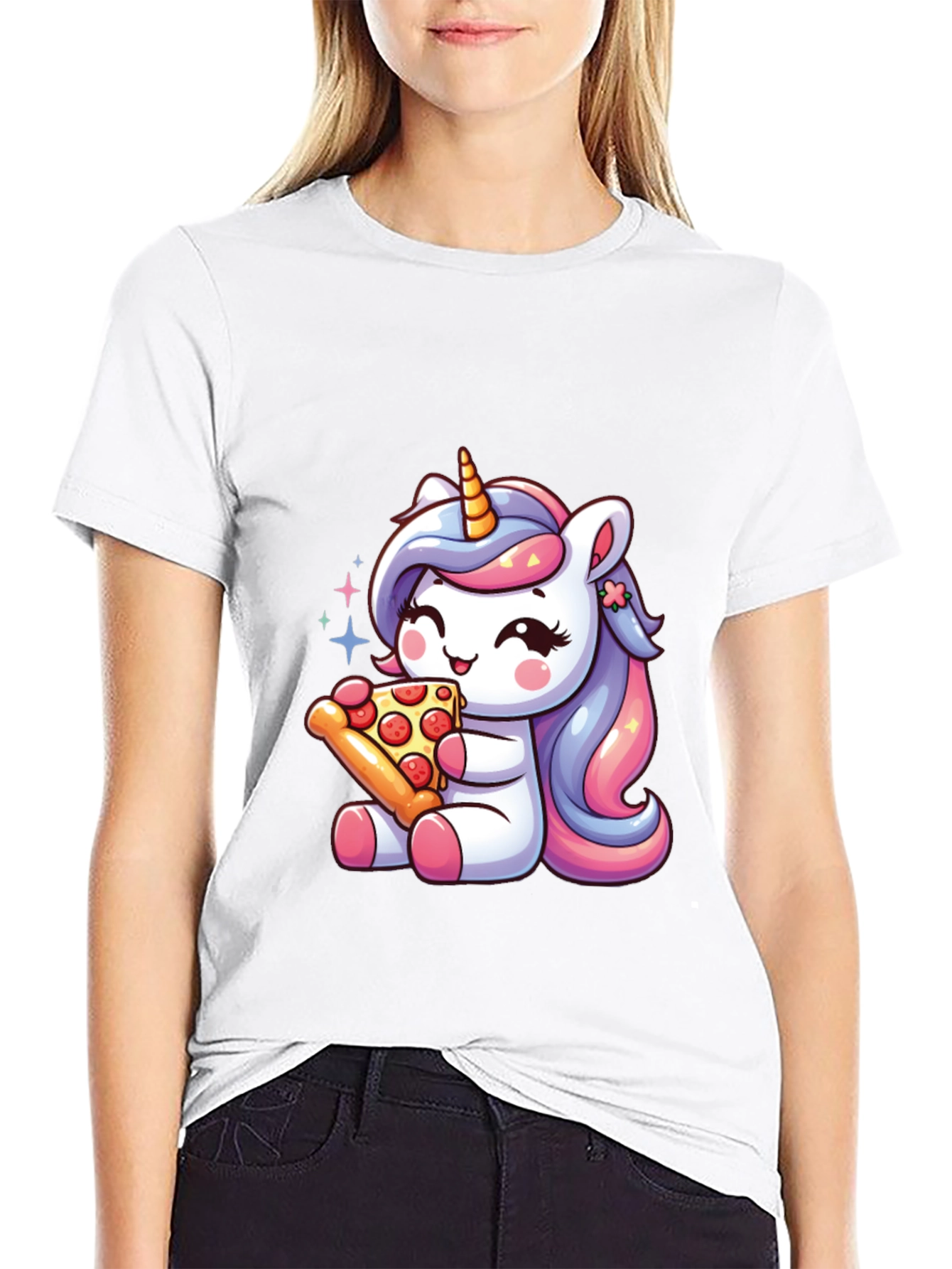 Unicorn Pizza Black T-Shirt