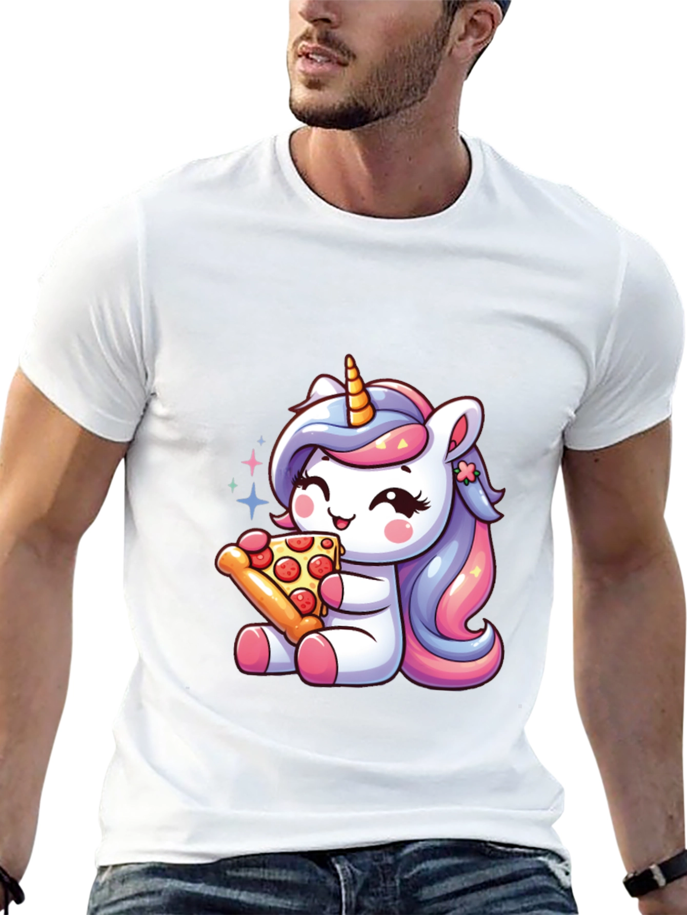 Unicorn Pizza Black T-Shirt