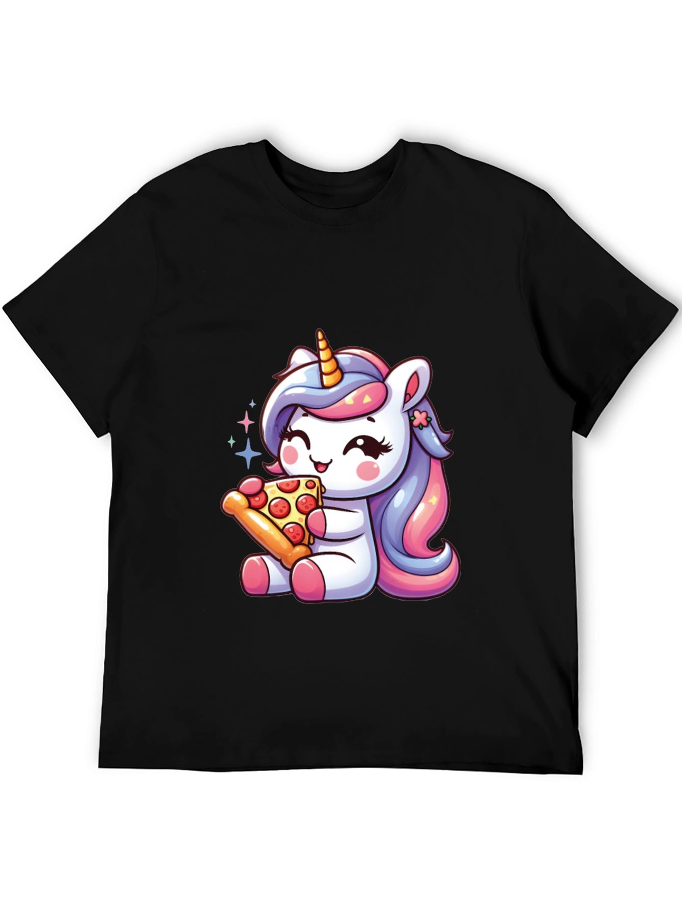Unicorn Pizza Black T-Shirt
