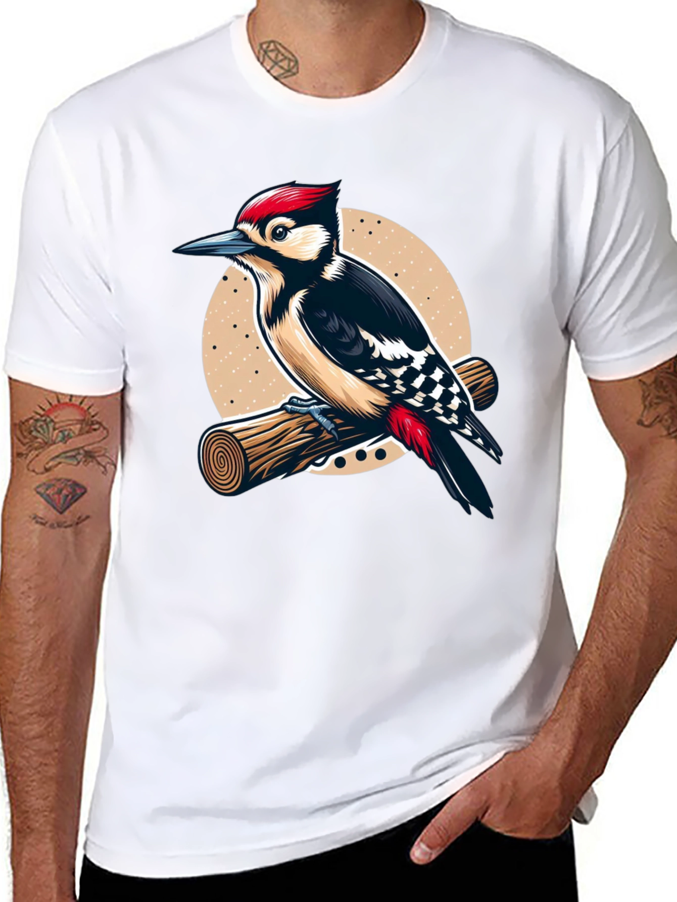 Woodpecker Graphic Tee - Bird Lovers T-Shirt