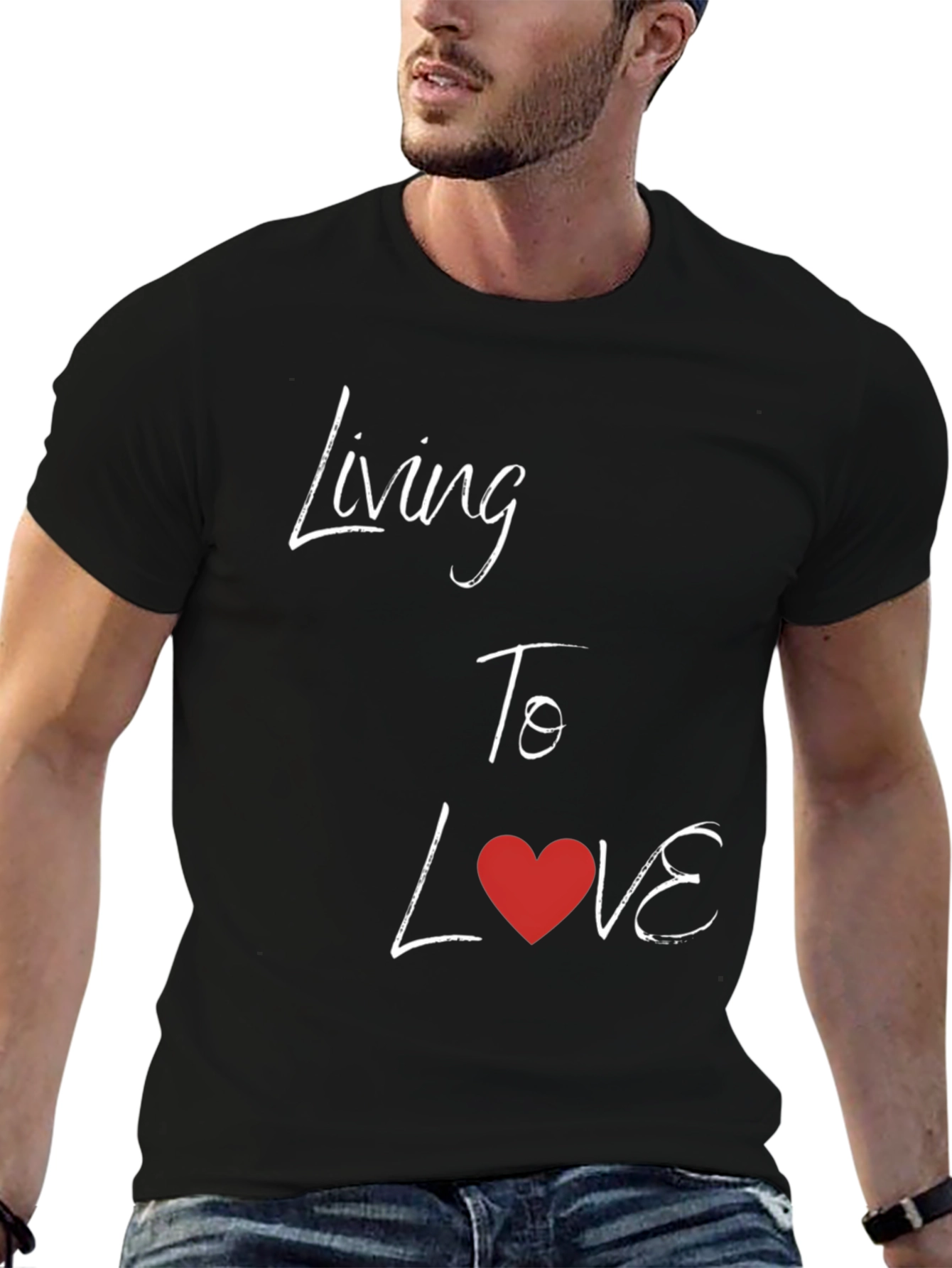 Living To Love Black Graphic Tee