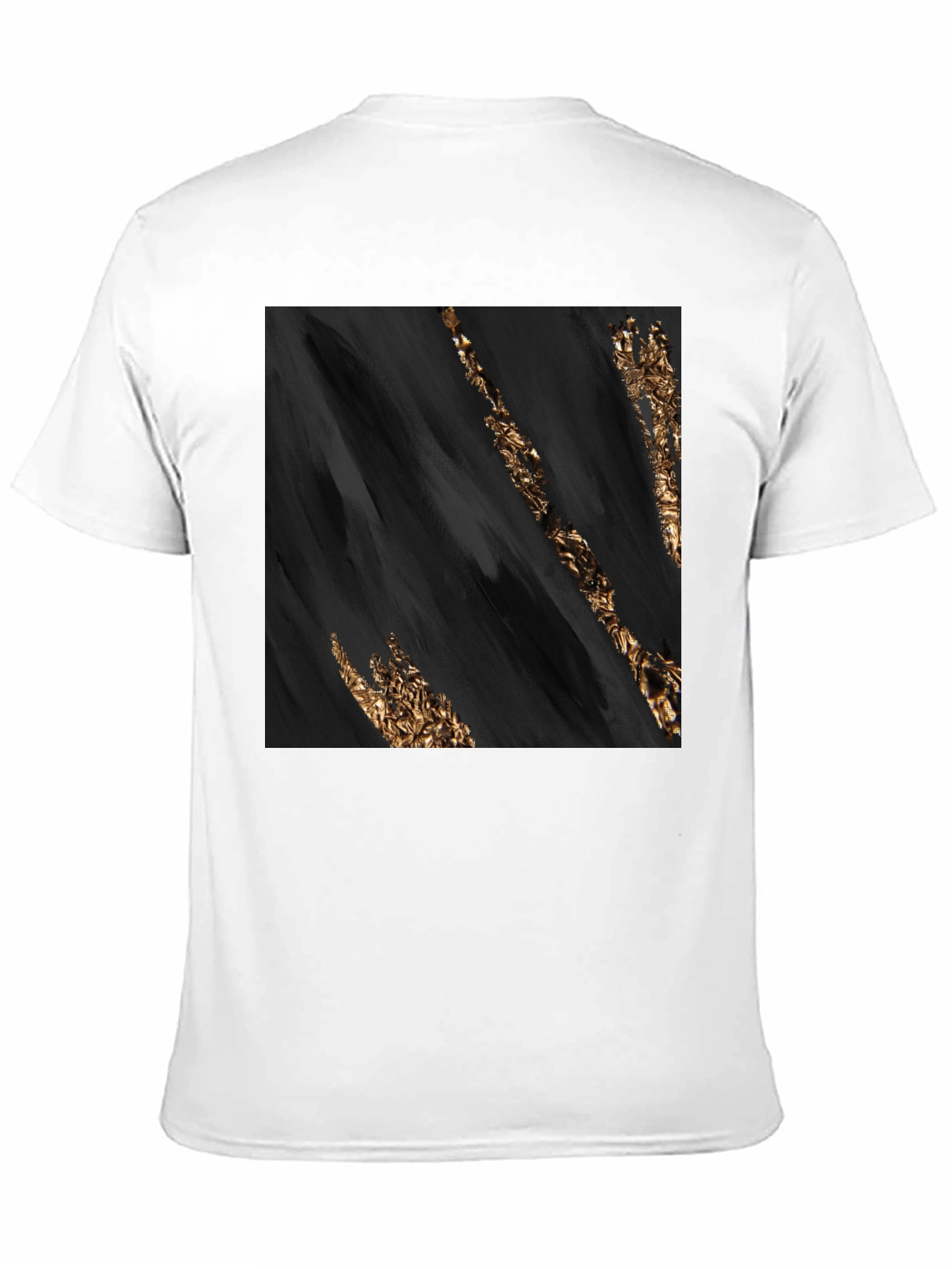 Abstract Gold Streak Black T-Shirt