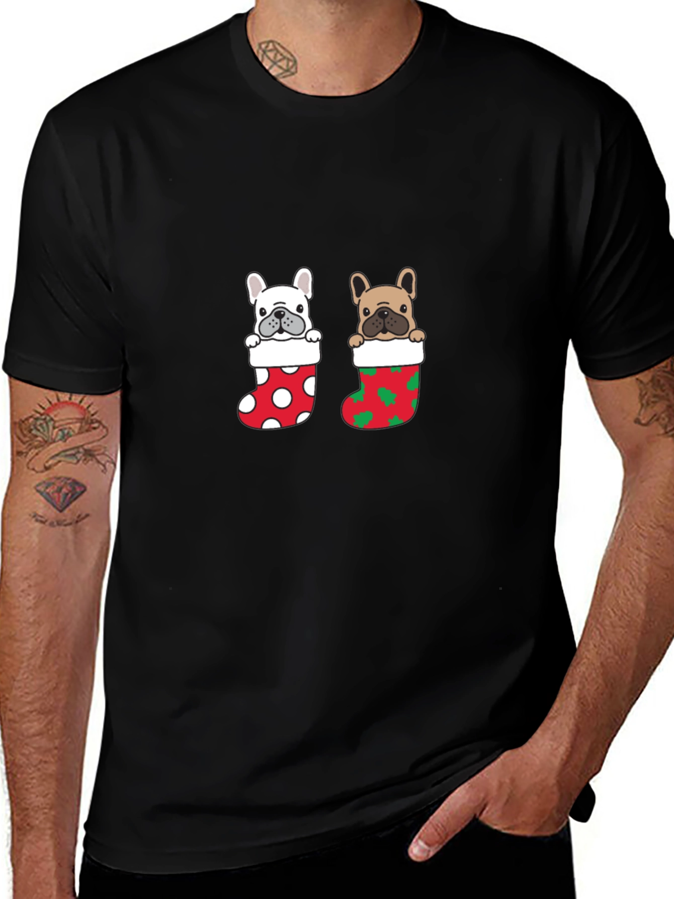 French Bulldog Christmas Stocking T-Shirt
