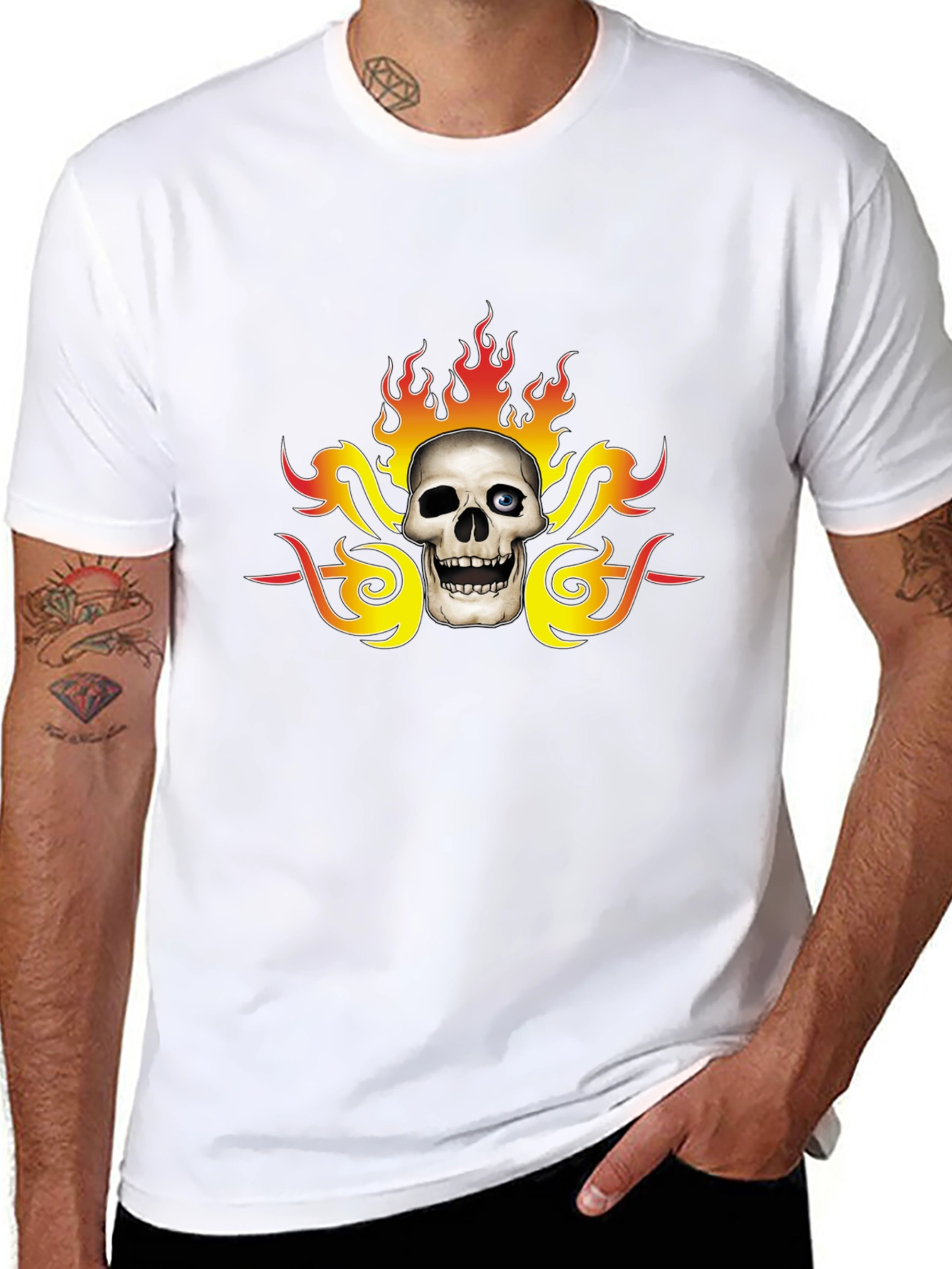 Skull & Flames Graphic Tee