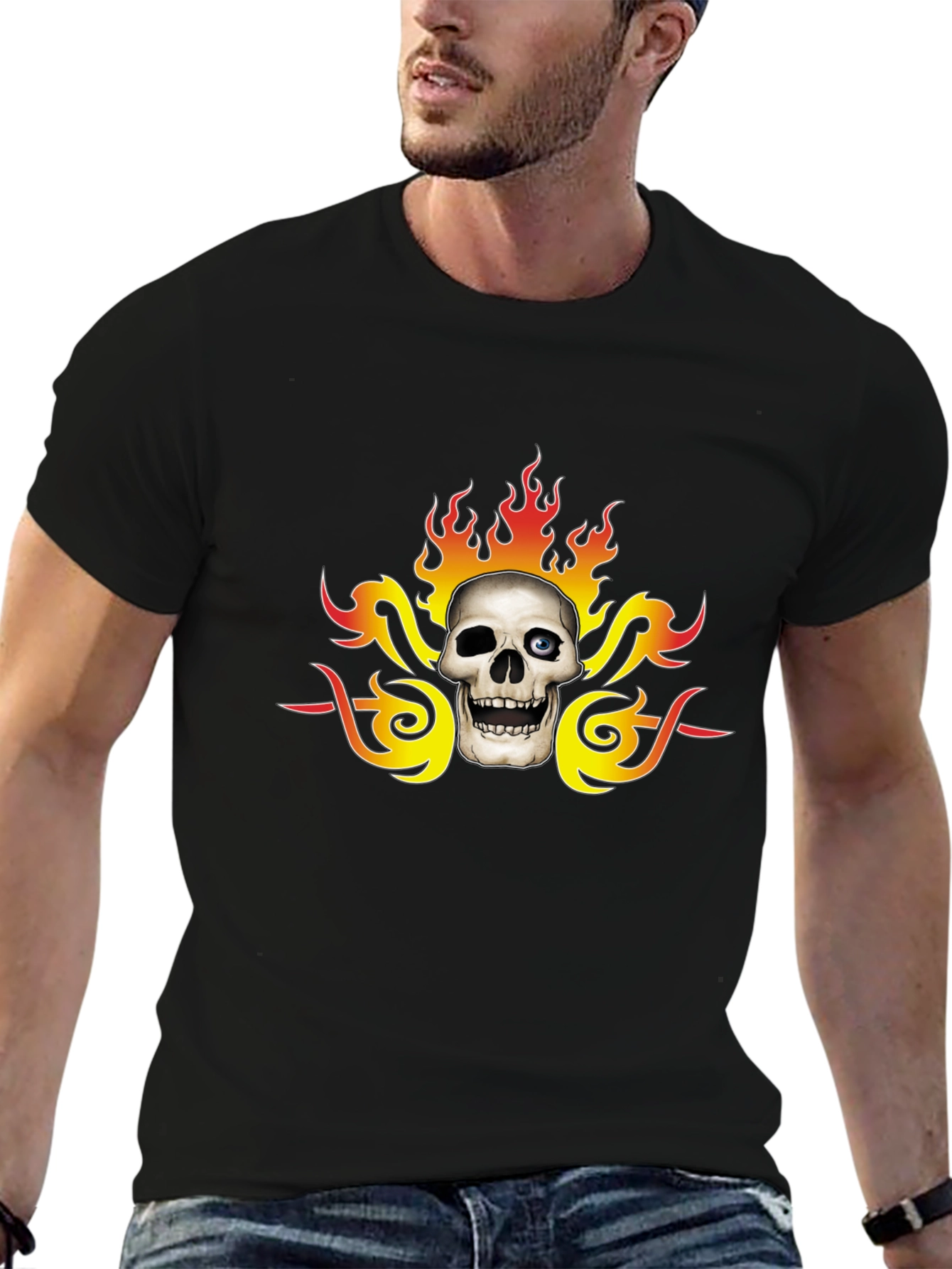 Skull & Flames Graphic Tee