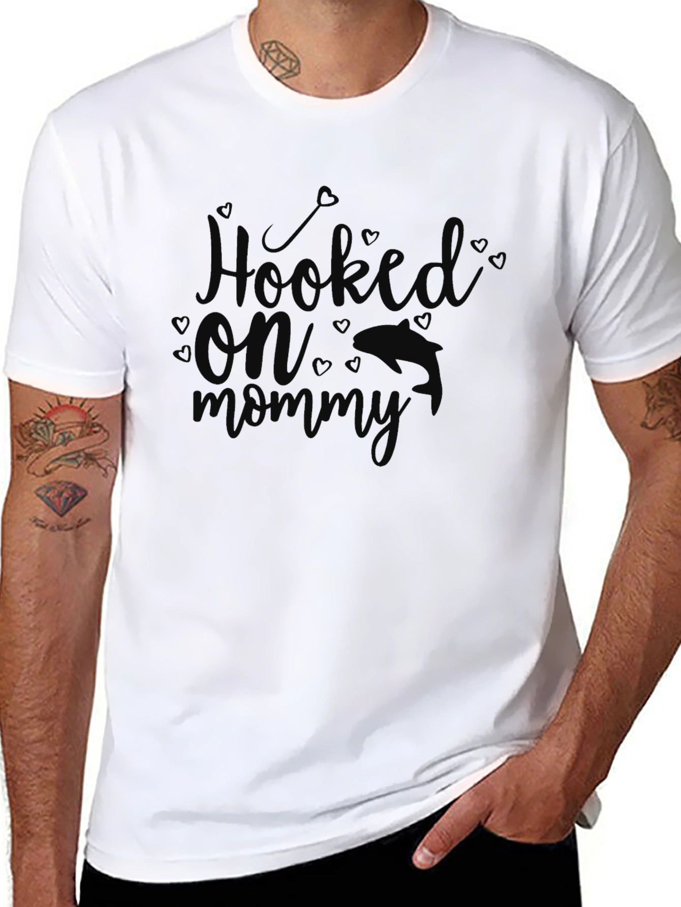 Hooked on Mommy - Black T-Shirt