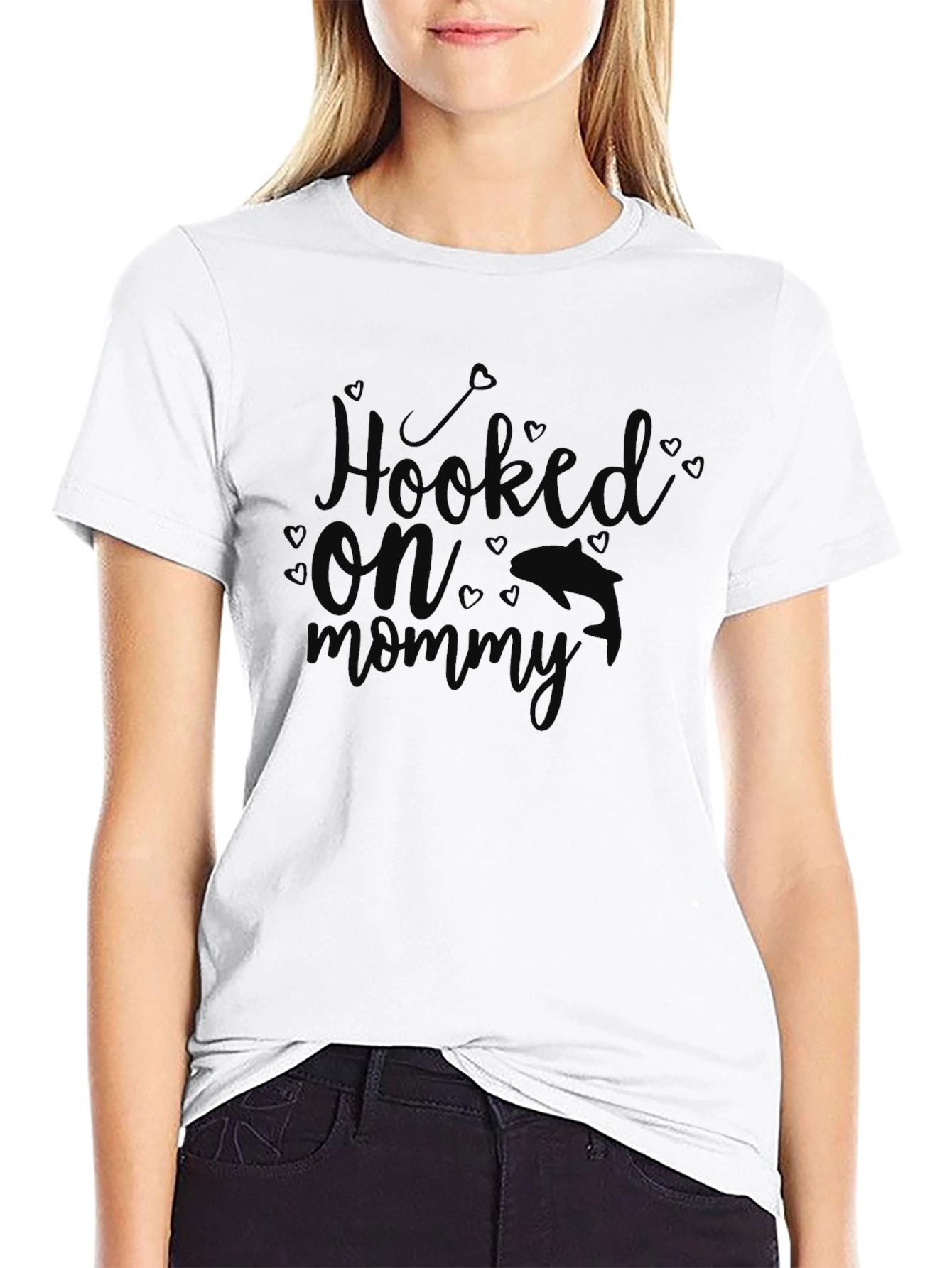 Hooked on Mommy - Black T-Shirt