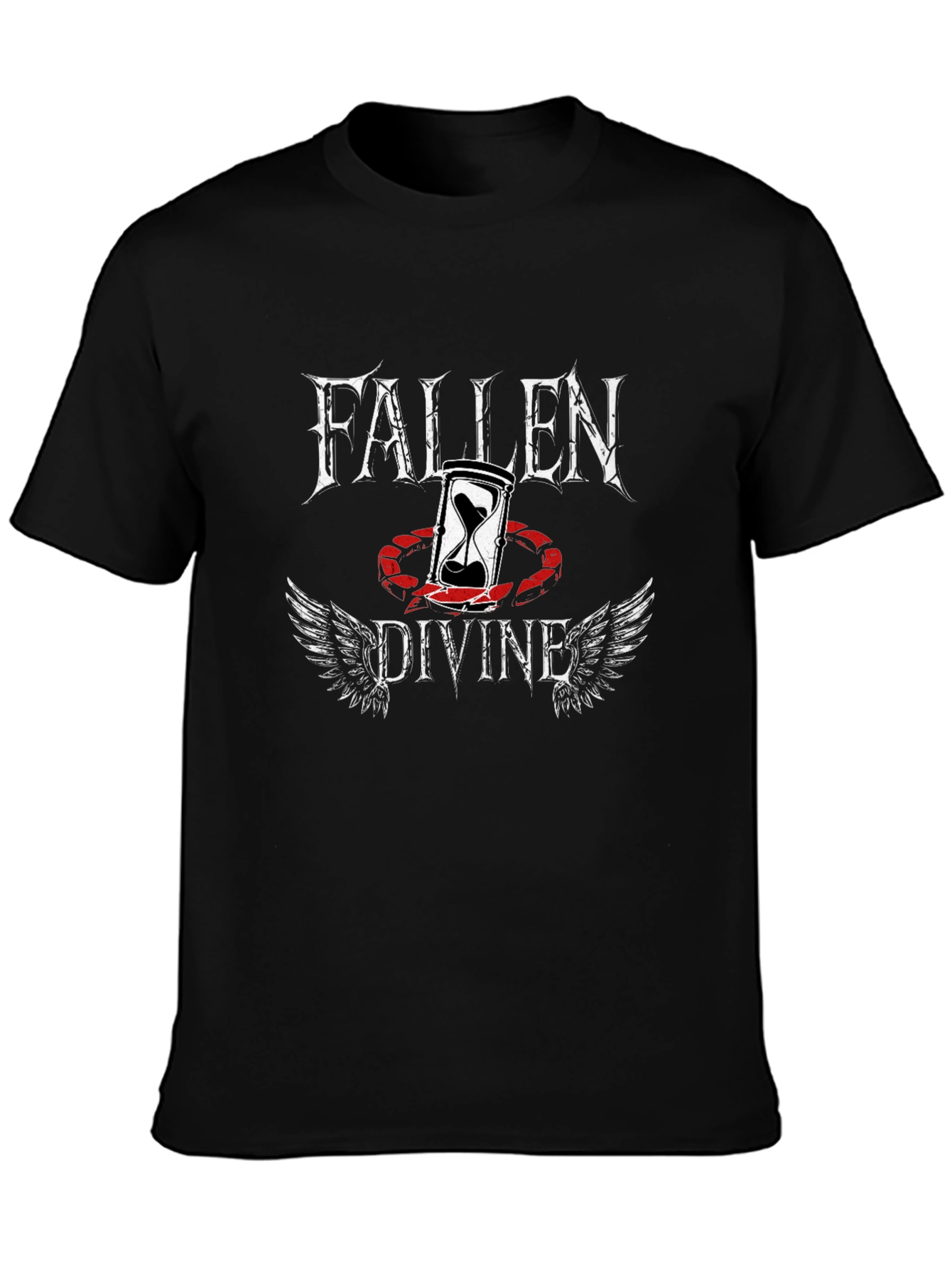 Fallen Divine Graphic Tee - Black Cotton Blend