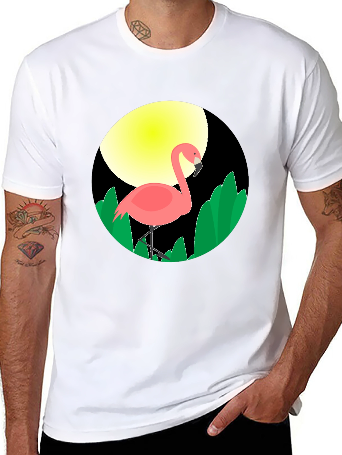 Flamingo Graphic Tee - Tropical Bird T-Shirt