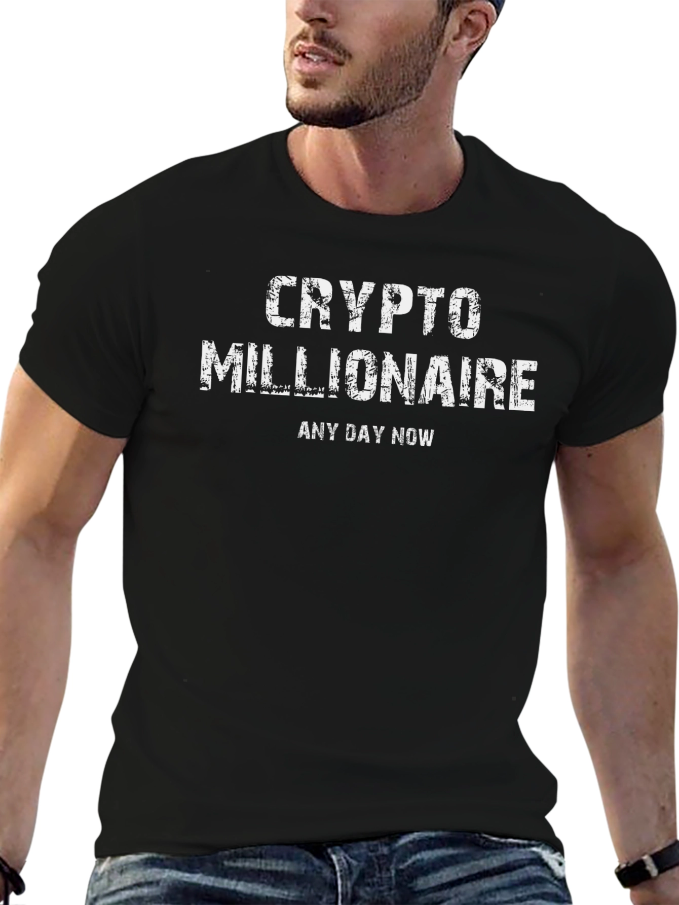 Crypto Millionaire Black T-Shirt - Any Day Now!