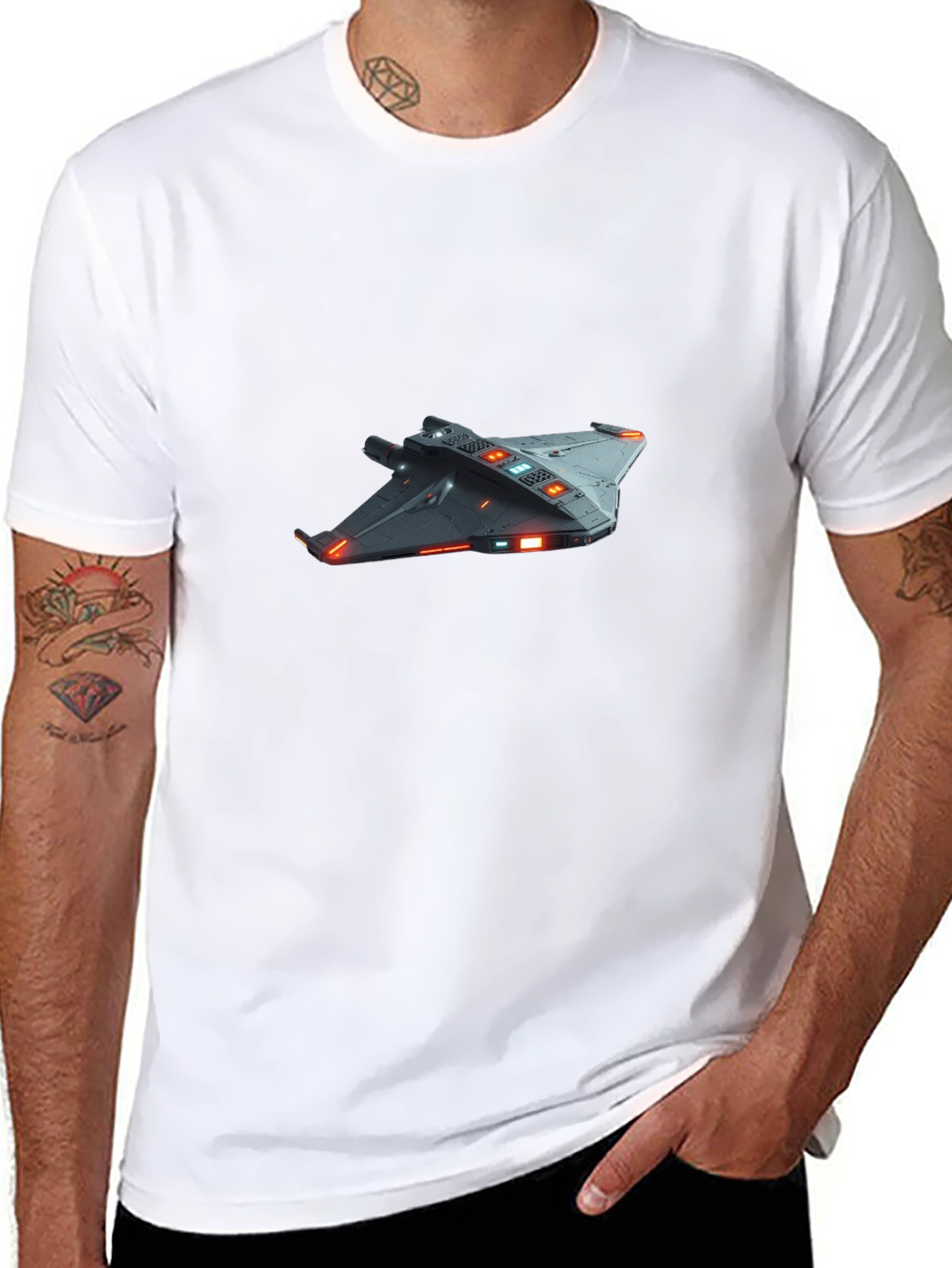 Sci-Fi Spaceship Graphic T-Shirt