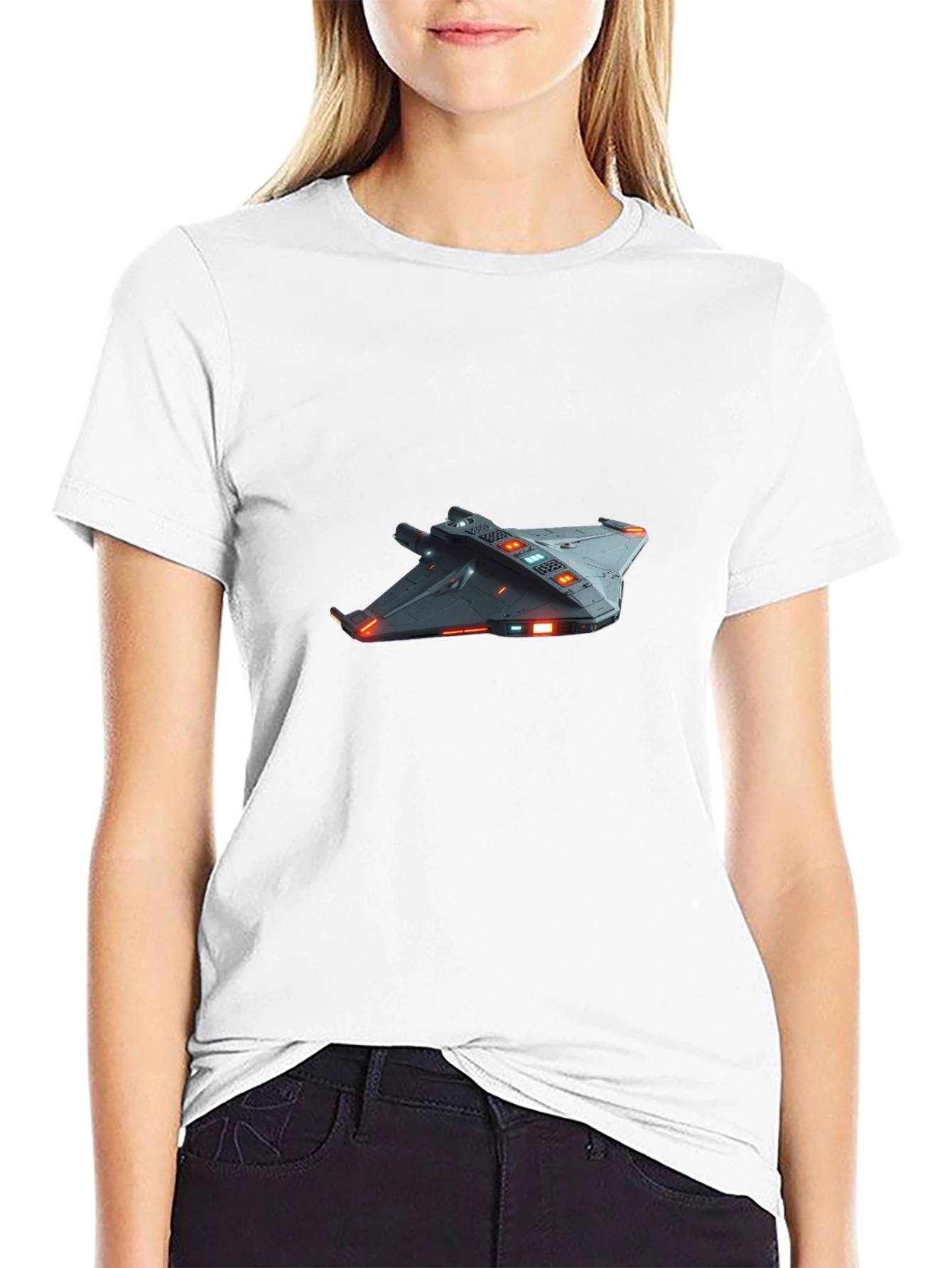 Sci-Fi Spaceship Graphic T-Shirt
