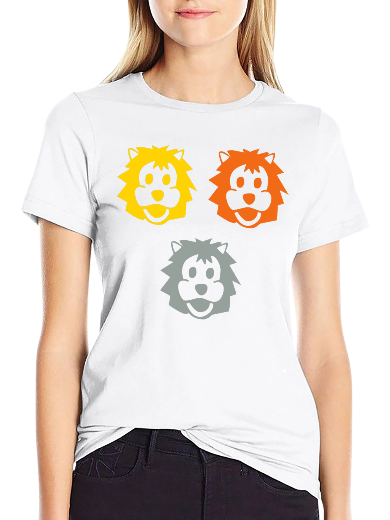 Cartoon Lion Graphic T-Shirt