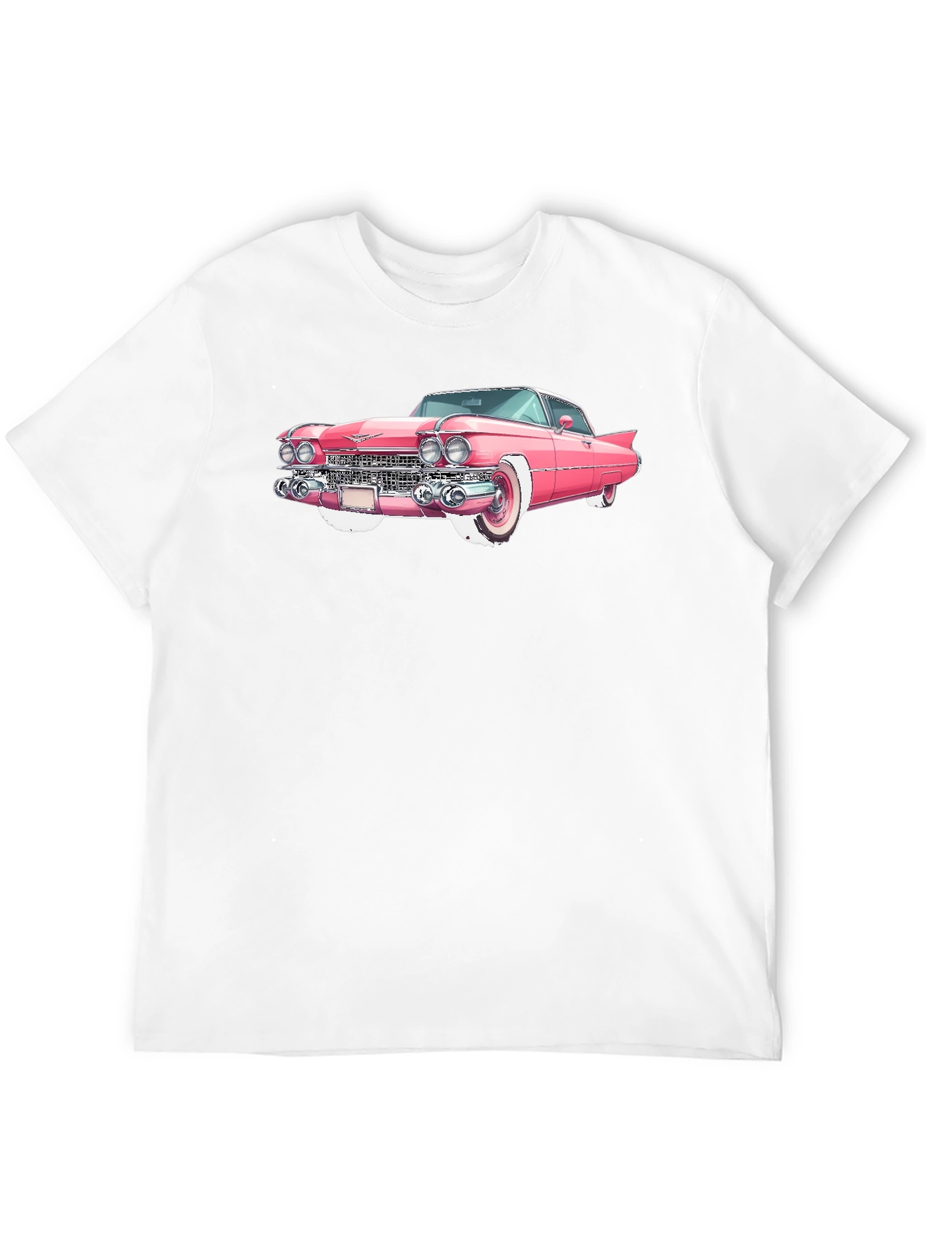 Pink Classic Car Graphic T-Shirt