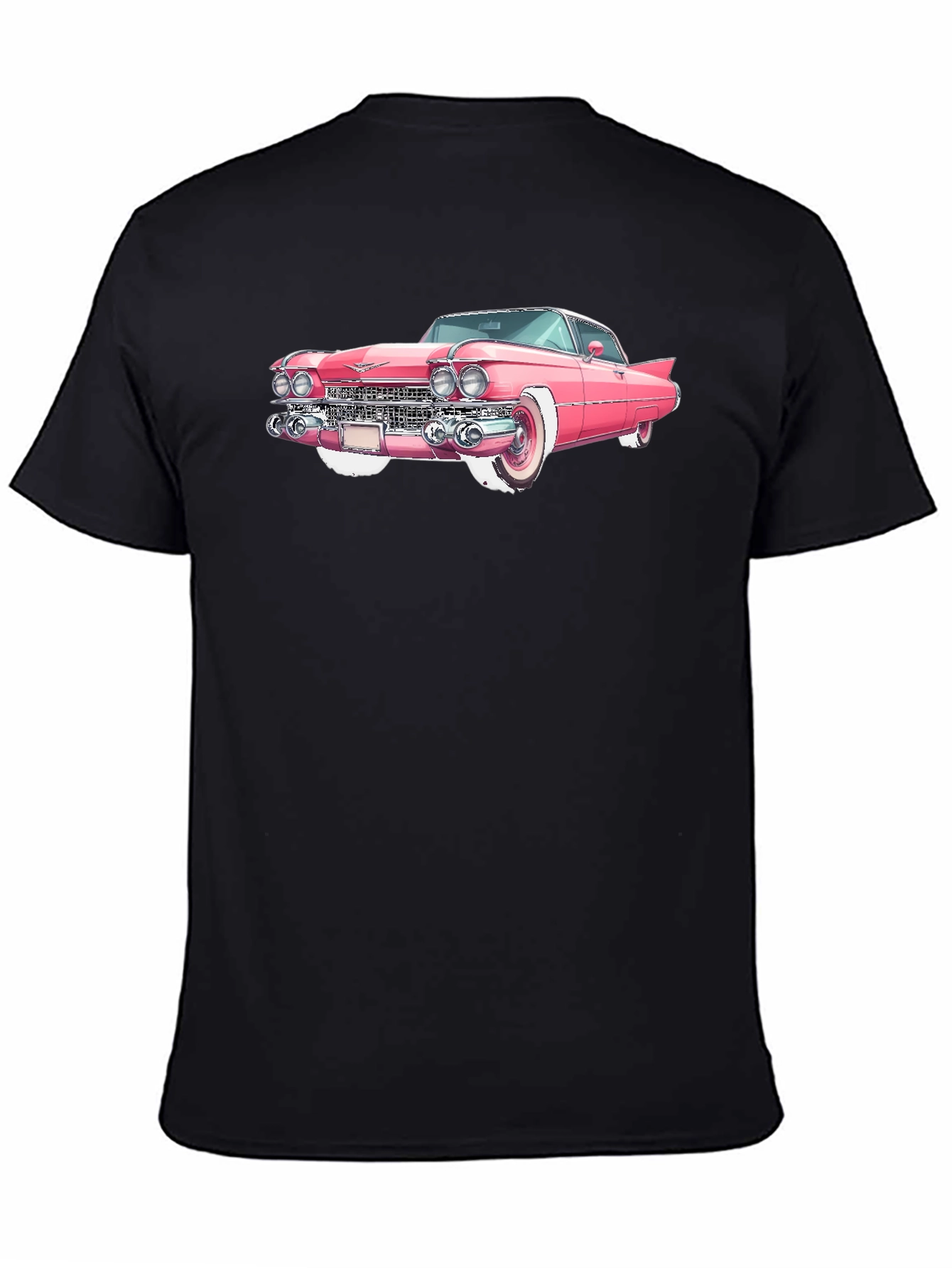 Pink Classic Car Graphic T-Shirt